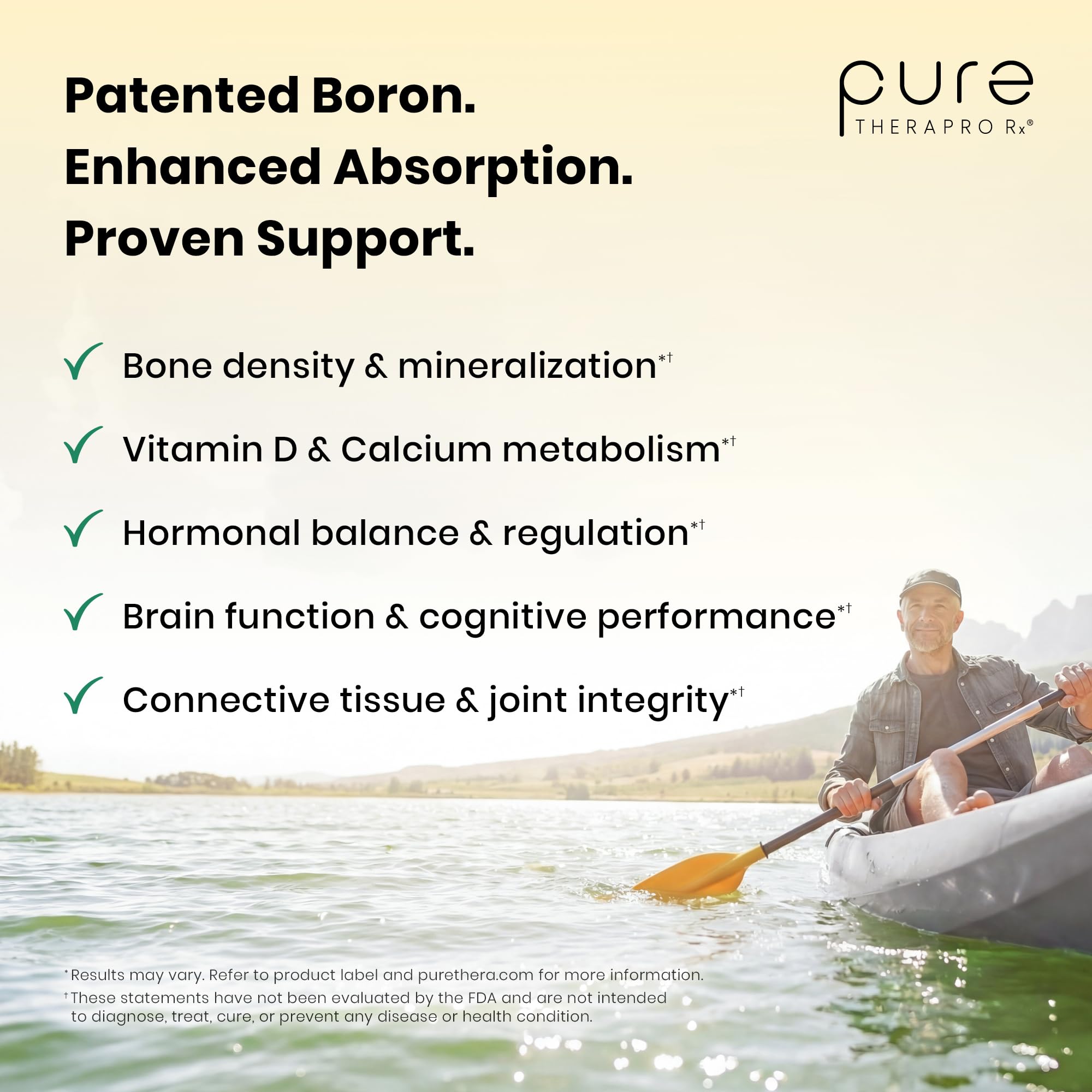Pure TheraPro Rx Bio Boron 10mg, 3 Months Supply - Bororganic Glycine Boron for Men & Women - Premium Formula for Bone Health, Joint Flexibility
