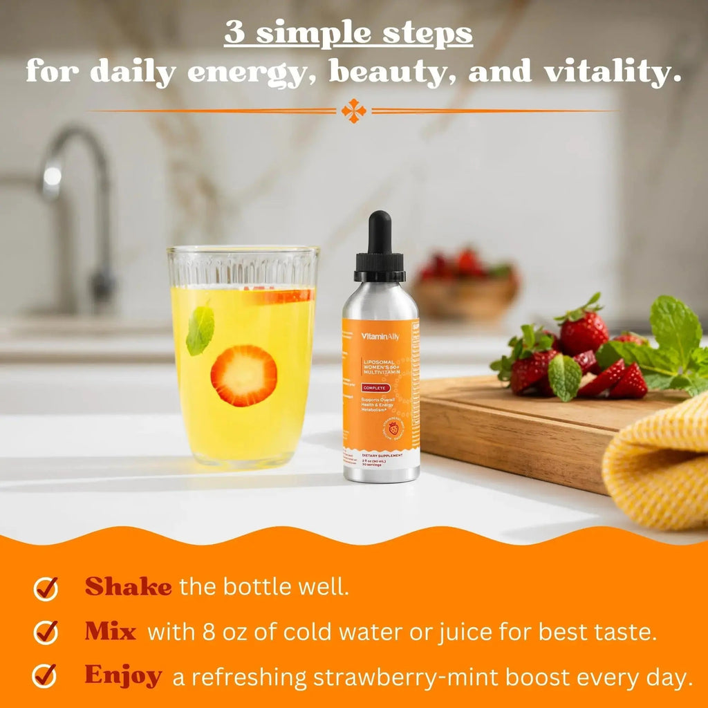 Vitaminally Women’s 50+ Liposomal Liquid Multivitamin – 16 Essential Vitamins & Minerals for Energy, Bone & Immune Support Vitaminally Au supplements