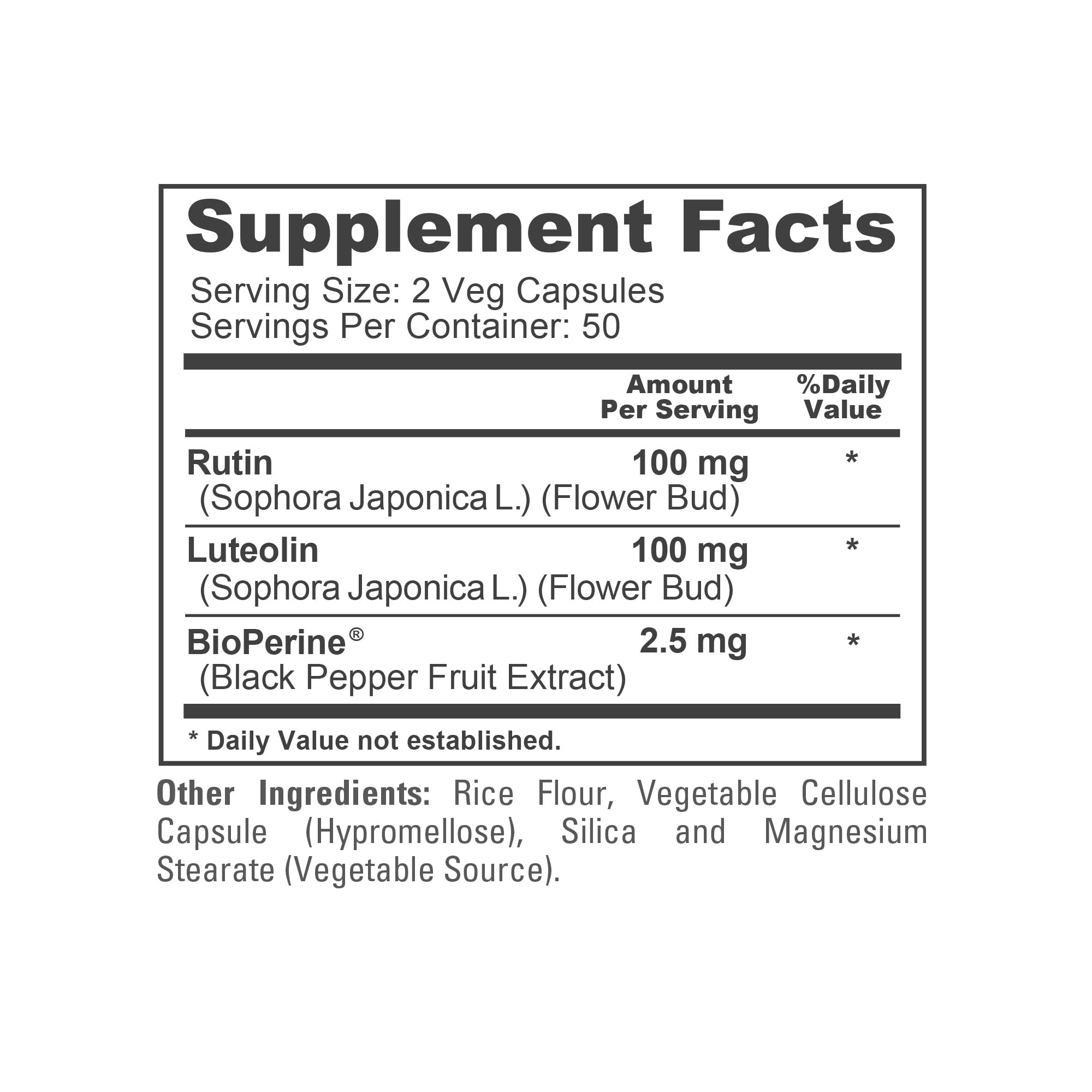 NusaPure Luteolin Complex with Rutin 200 mg | 100 Capsules | Vegetarian, Non-GMO & Vegan Flavonoid Formula NusaPure Au supplements
