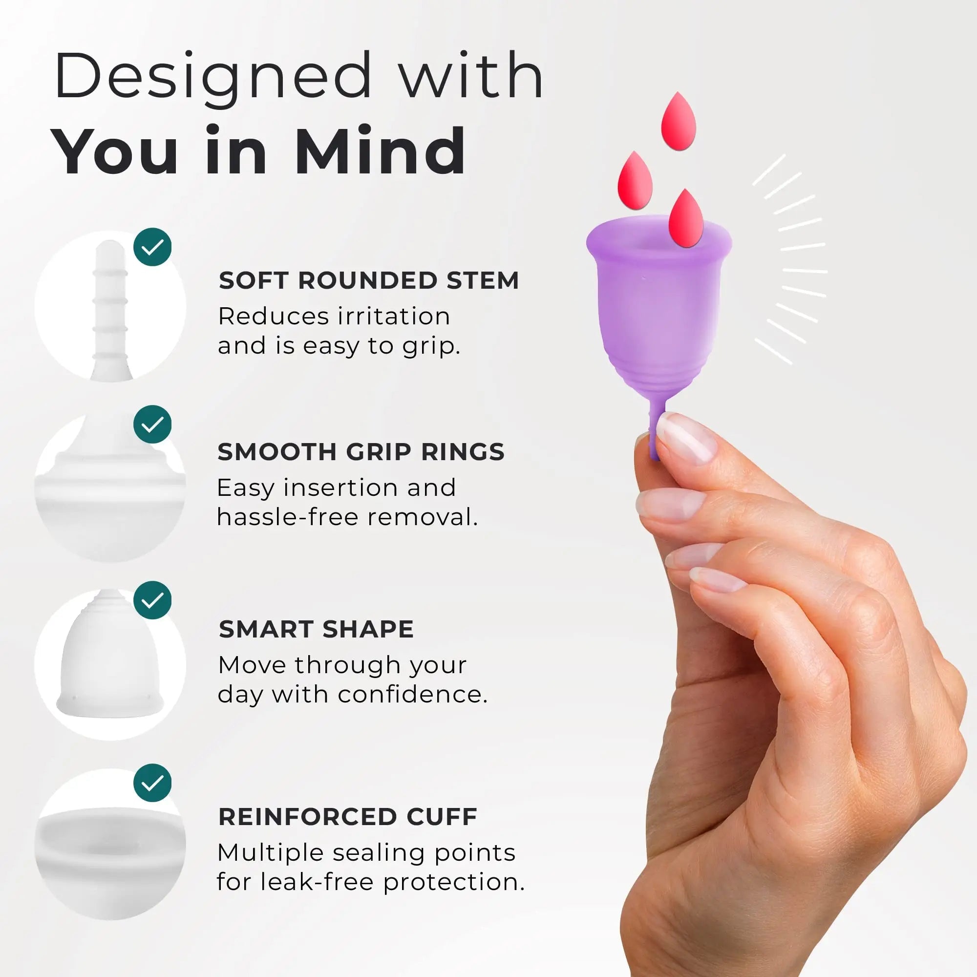 EcoBlossom Reusable Menstrual Cup Set - The Most Reliable Medical Grade Silicone Period Cups EcoBlossom Au supplements