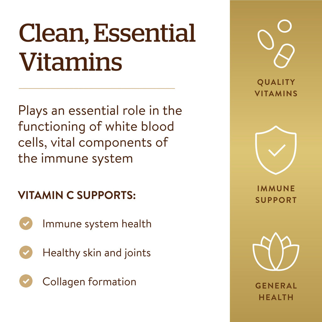 Solgar Vitamin C 1000 mg, 250 Vegetable Capsules - Antioxidant & Immune Support - Overall Health - Healthy Skin & Joints - Bioflavonoids Supplement