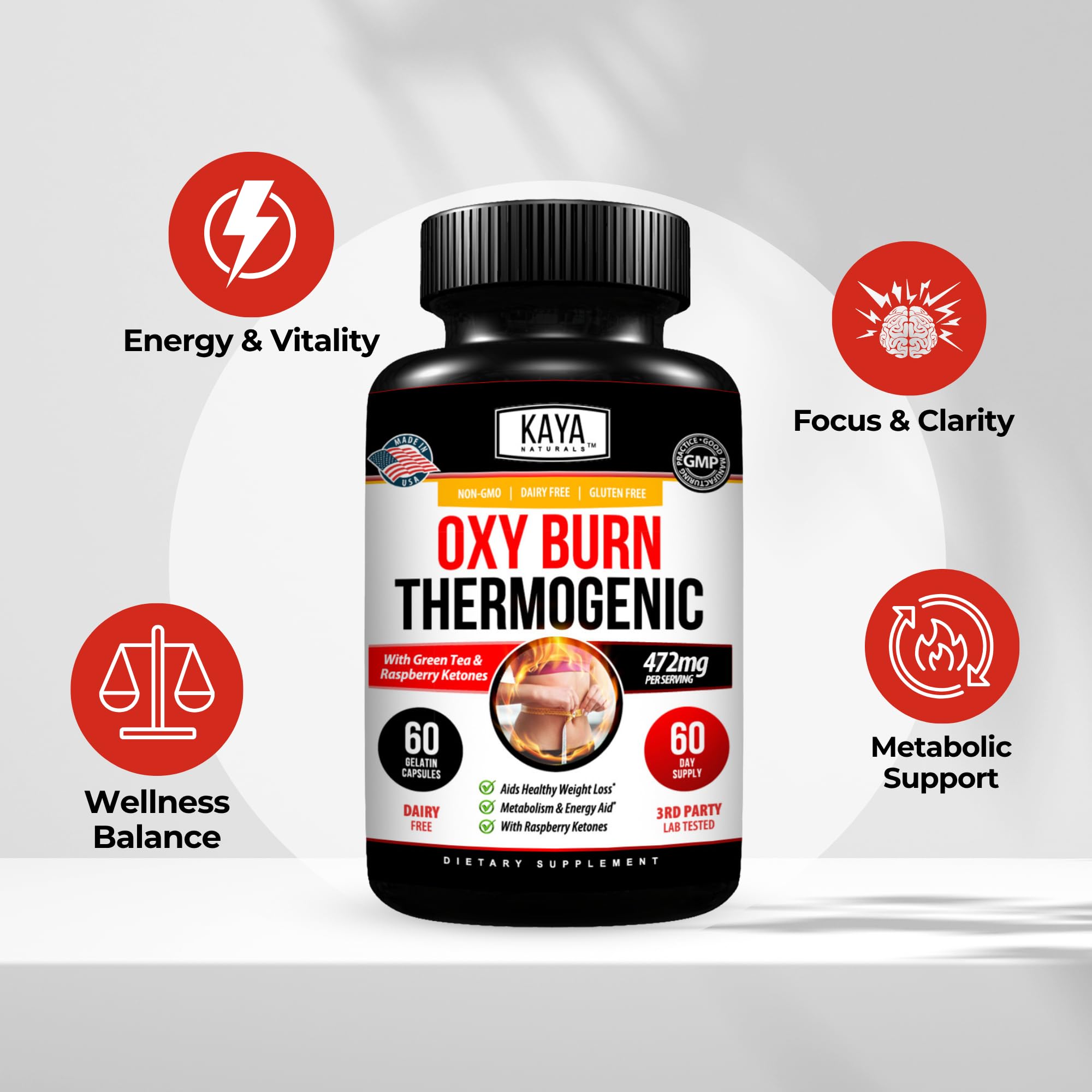 Kaya Naturals Supreme Fat Burner - Weight Loss Pills Women & Men - Appetite Suppressant Supplement - Powerful Thermogenic Diet Pills