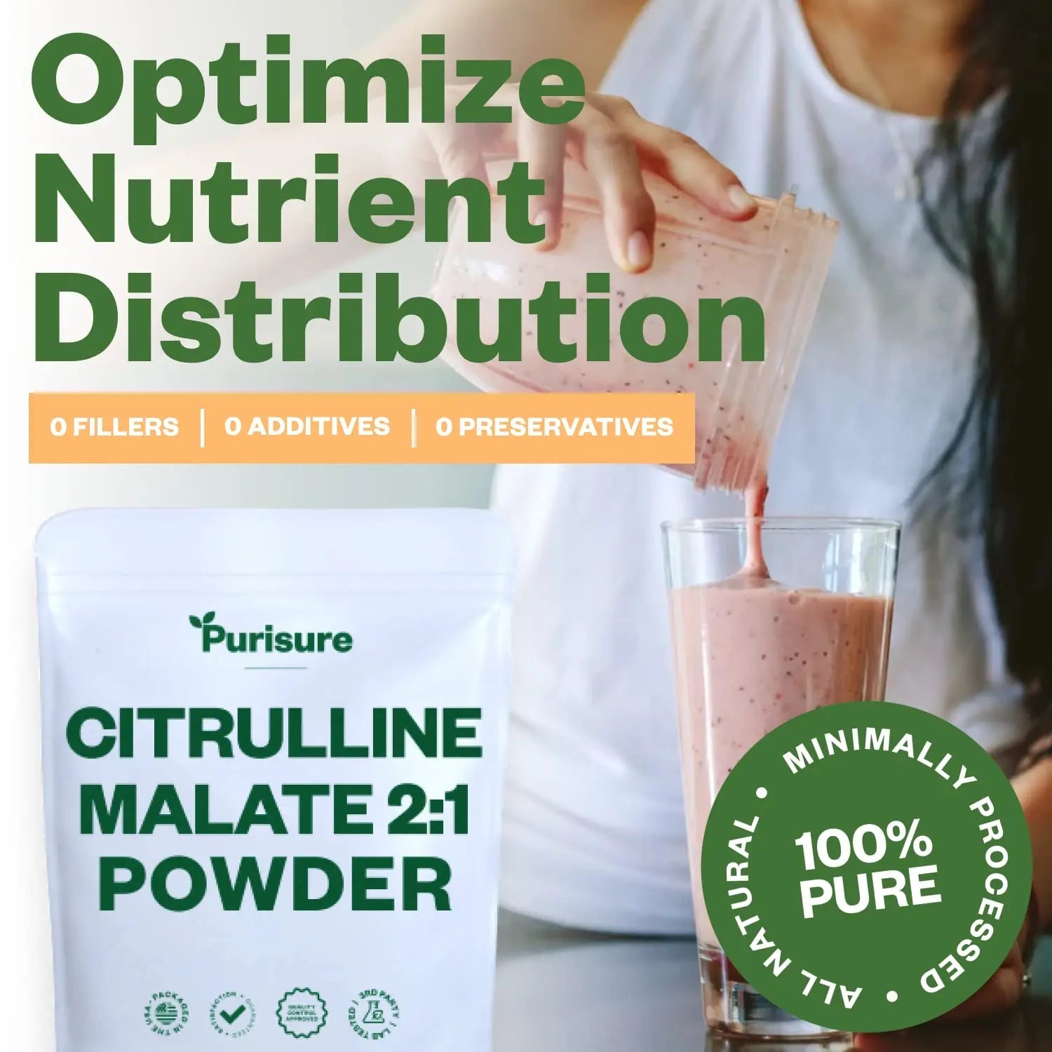 Purisure L-Ctrulline Powder 250g, Premium Citrulline 2:1 Malate Supplement for Strength Purisure Au supplements