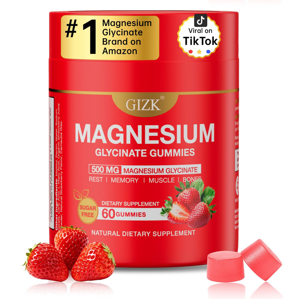 Magnesium Glycinate Gummies 500mg – Sugar Free Magnesium Gummies with L-Theanine - Sleep, Calm, Stress Relief for Adults & Kids 4+