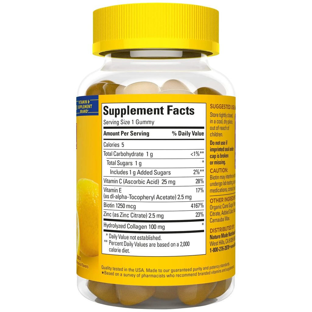 Nature Made Collagen Gummies with Vitamin C, Zinc and Biotin, Hydrolyzed Collagen Nature Made Au supplements