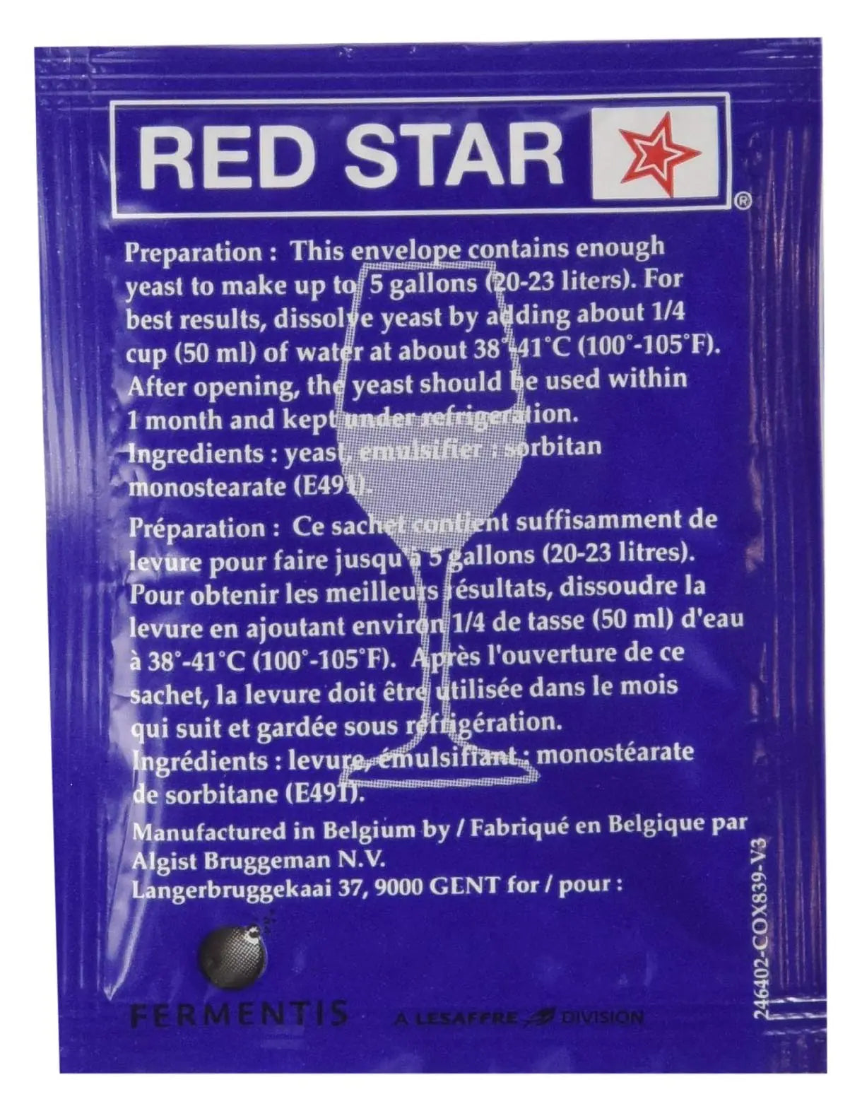Red Star Premier Cuvee Yeast 10 Packets Red Star Au supplements