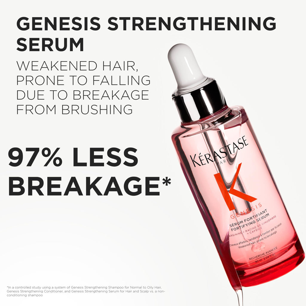 Kerastase Genesis Hair Serum - Prevents Hair Fall from Brushing, Strengthens Weak Hair, Enriched with Ginger & Caffeine, 97% Less Breakage, 3.04 Fl Oz KÉRASTASE Au supplements