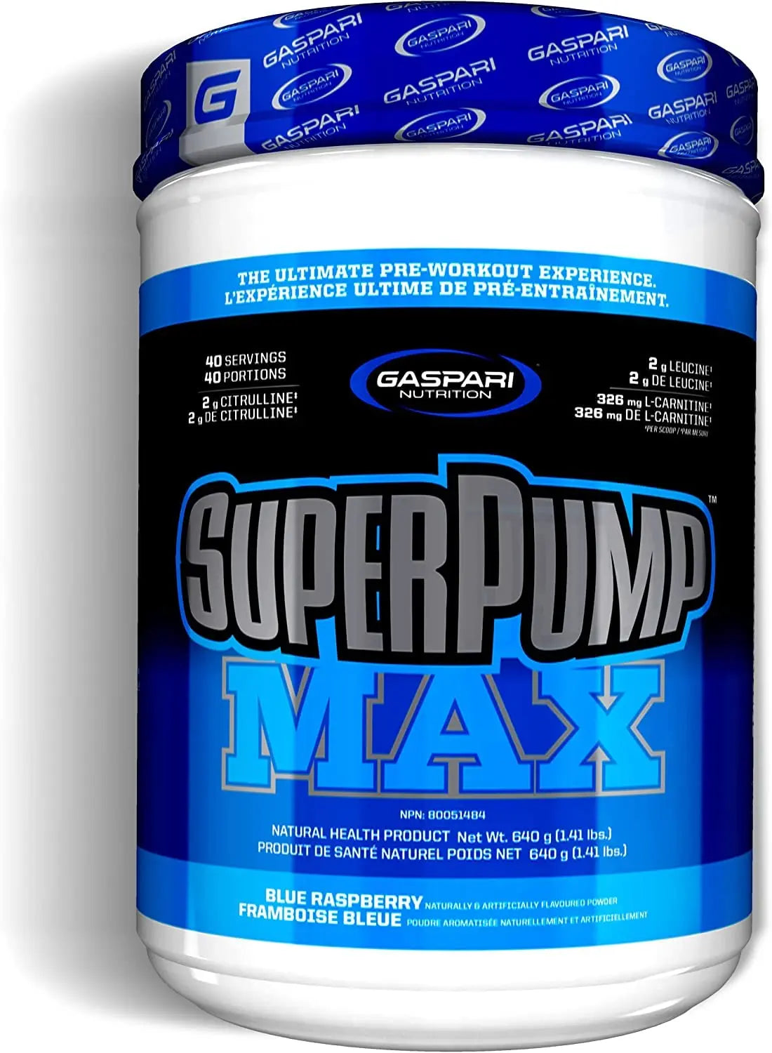 Gaspari Nutrition SuperPump Max Blue Raspberry Ice - 1.41 lbs Gaspari Nutrition Au supplements