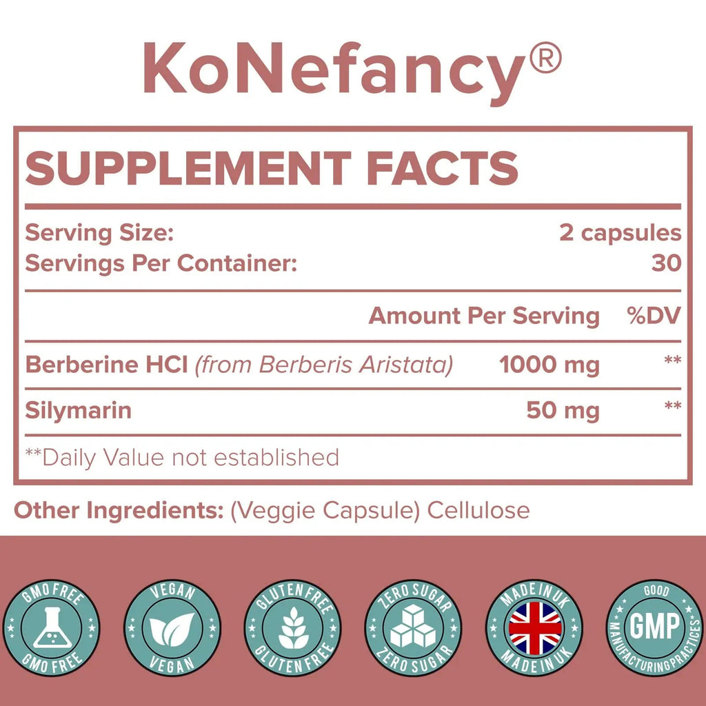 KoNefancy Berberine HCL Supplement 1000mg, High Absorption Berberine Plus Vegan KoNefancy Au supplements