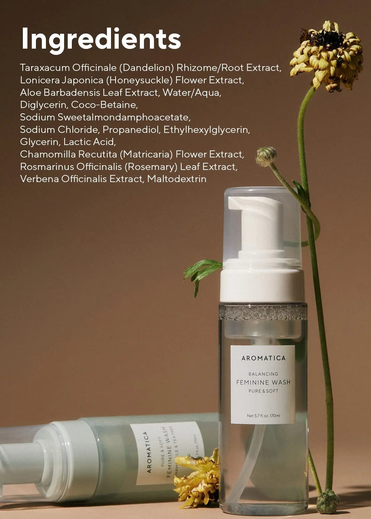 AROMATICA Pure and Soft Feminine Foaming Wash | Vegan, pH-Balanced, Natural Ingredients AROMATICA Au supplements