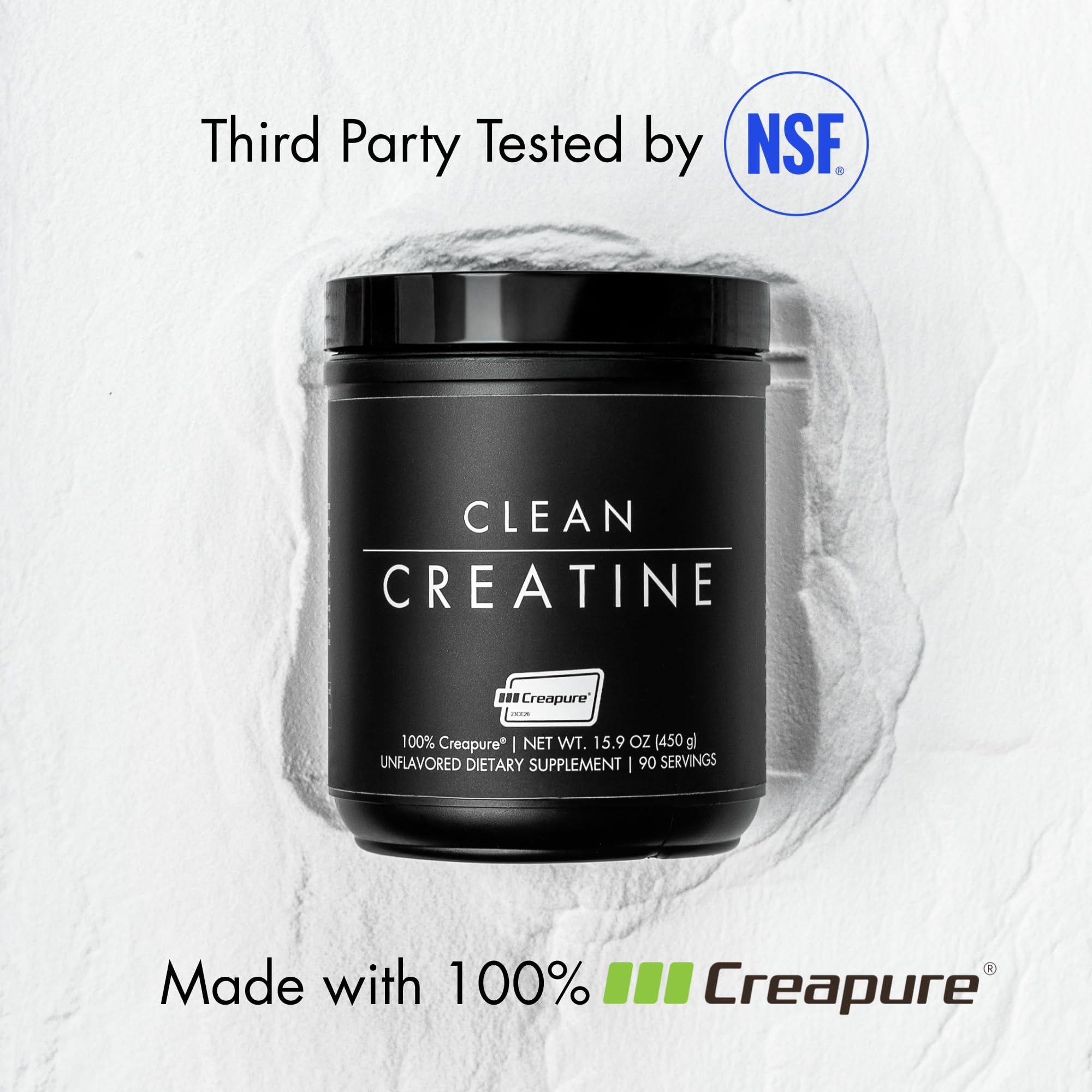 CLEAN Creatine - 100% Creapure® Creatine Monohydrate Powder for Muscle Health, Performance and Cognitive Support | 3rd Party Certified by NSF | 90 Servings | Unflavored | Vegan, Keto, and Gluten-Free CLEAN Au supplements