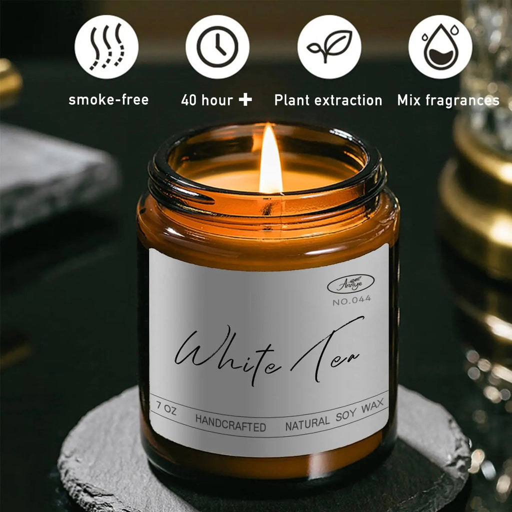 Annye White Tea Scented Candles, Organic Soy Candle for Home Scented, Hand-Poured Jar Candle Annye Au supplements