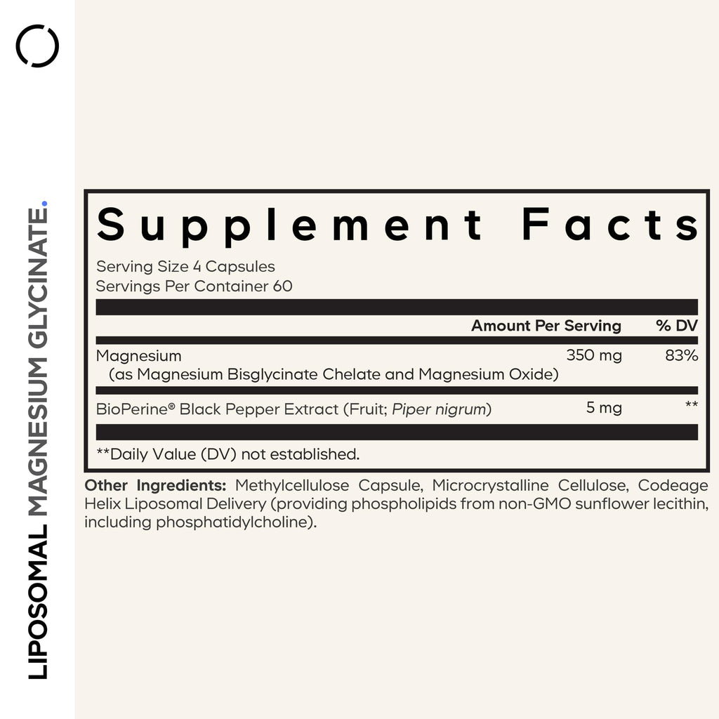 Codeage Liposomal Magnesium Glycinate Supplement, 2-Month Supply, Bisglycinate Magnesium Chelate, Chelated Magnesium Mineral Pills, BioPerine Black Pepper Vitamins Capsules, Non-GMO Vegan, 240 ct Codeage Au supplements