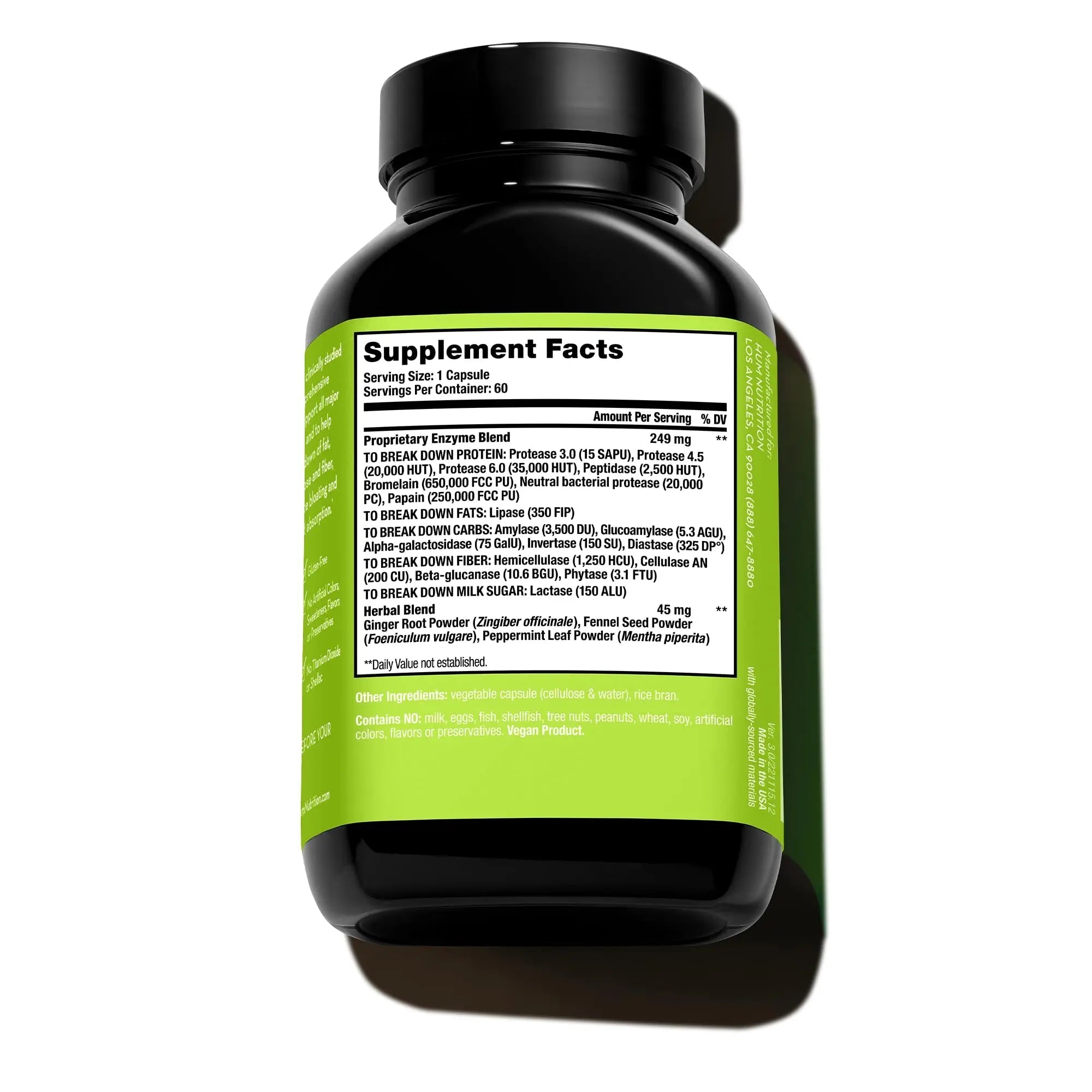 HUM Flatter Me Supplement for Daily Bloating - 18 Full Spectrum Digestive HUM Au supplements