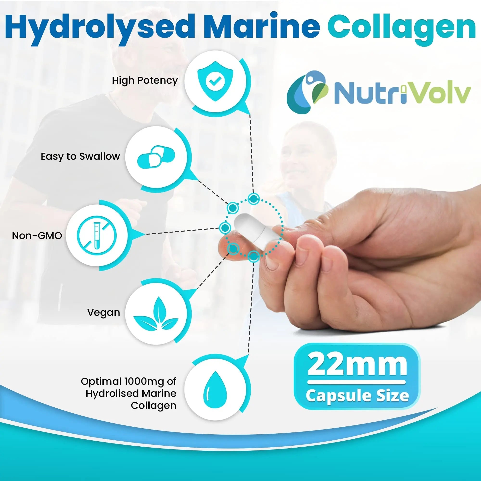 Nutrivolv Collagen Marine (1000mg) Supplement for Skin , Anti Ageing Nutrivolv Au supplements