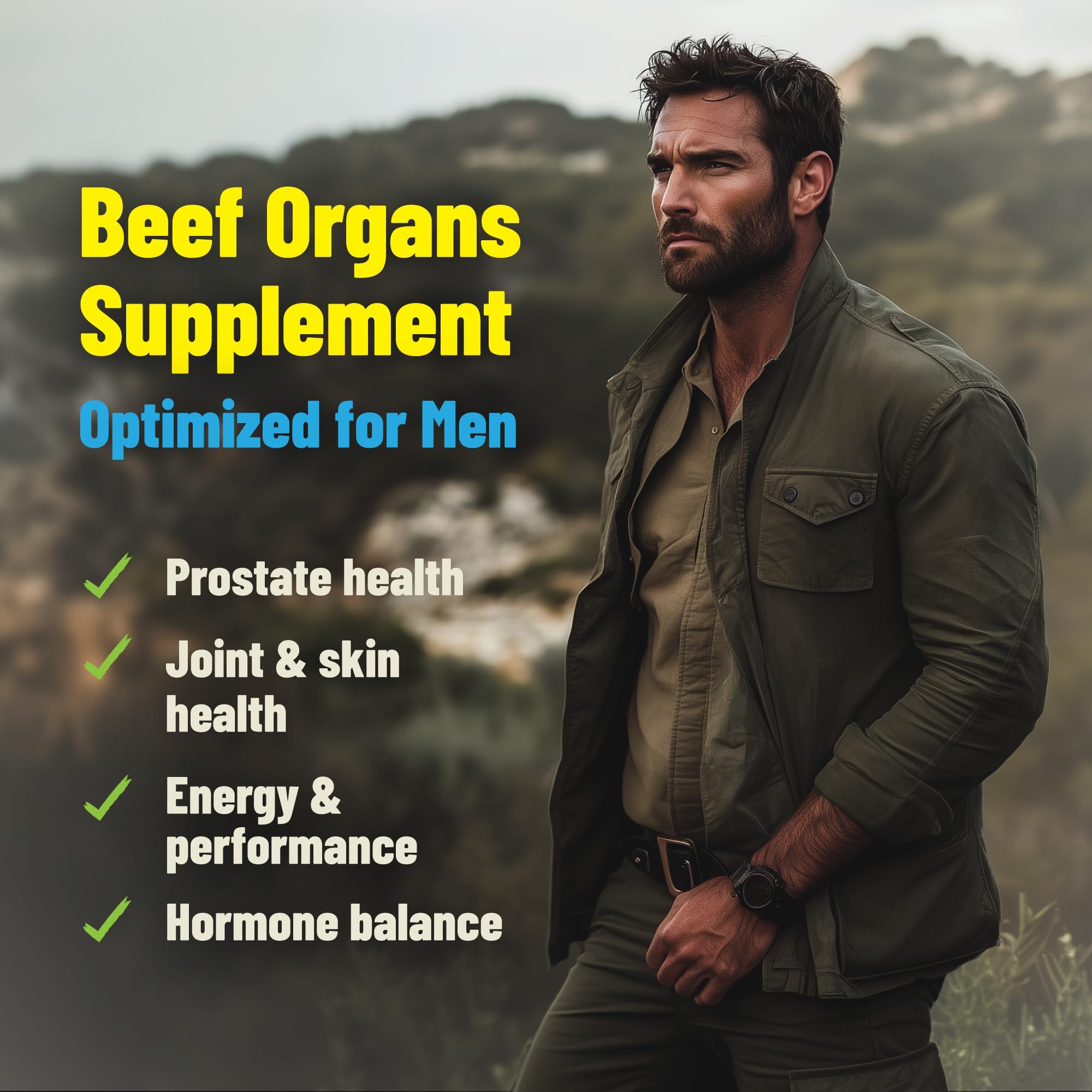 Grass Fed Beef Organ Supplement for Men - Male Optimization Pills - 6 Vital Beef Organs to Drive Prostate Health & Peak Performance, Made in USA, 90 Capsules (2 Pack) PRIMAL FURY Au supplements