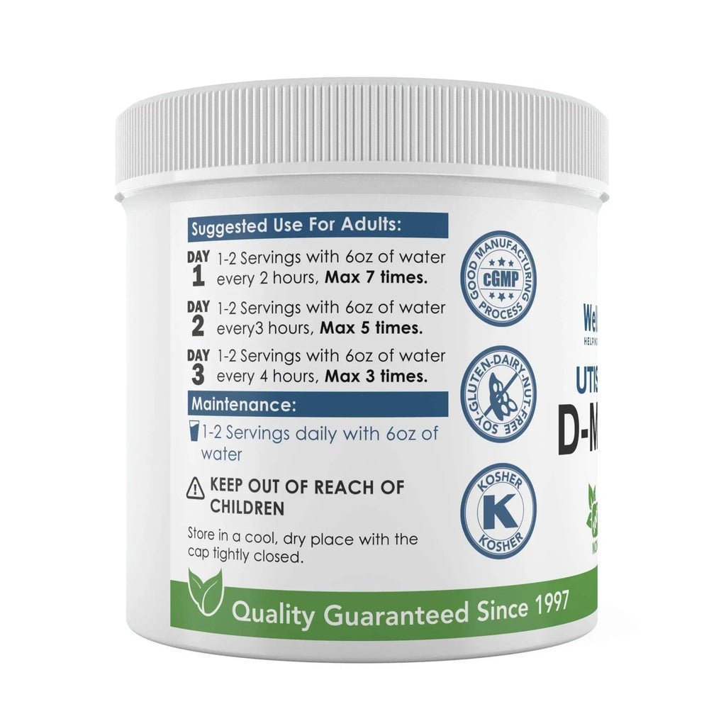 Now New UTI-Slip D Mannose Non GMO Organic Source Powder 130g jar. WellnessPartners Au supplements