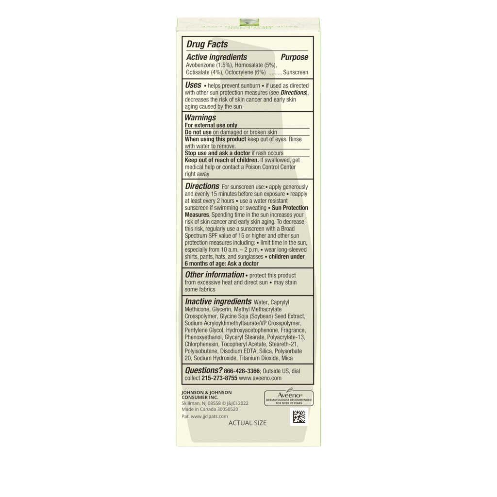 Aveeno Positively Radiant Face Moisturizer with SPF 30 Sunscreen, Hydrating Facial Moisturizer with Soy Extract to Visibly Improve Skin Tone and Texture