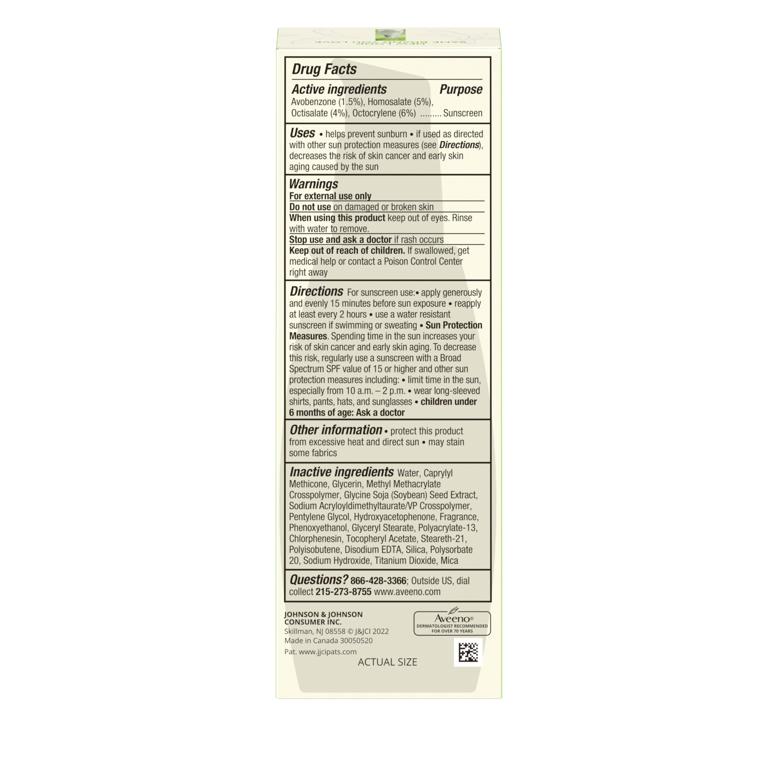 Aveeno Positively Radiant Face Moisturizer with SPF 30 Sunscreen, Hydrating Facial Moisturizer with Soy Extract to Visibly Improve Skin Tone and Texture