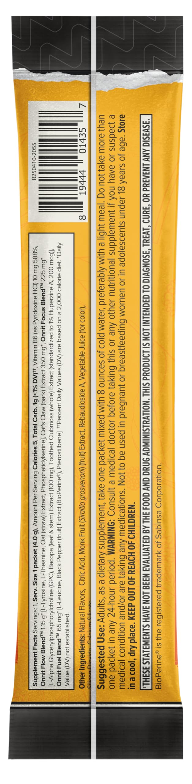 ONNIT Alpha Brain Instant Cognitive Support Drink Mix, Nootropic Supplement for Focus, Memory and Clarity, Peach Flavor, 0.13 oz Packets, 30 Count ONNIT Au supplements