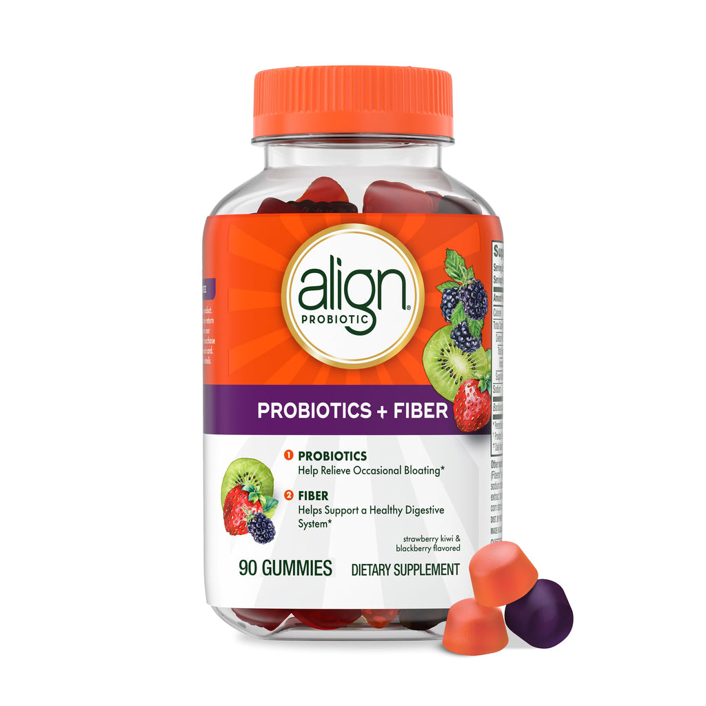 Align Probiotic, Probiotics + Fiber Gummies, Probiotics Help Relieve Occasional Bloating*, Fiber Helps Support a Healthy Digestive System