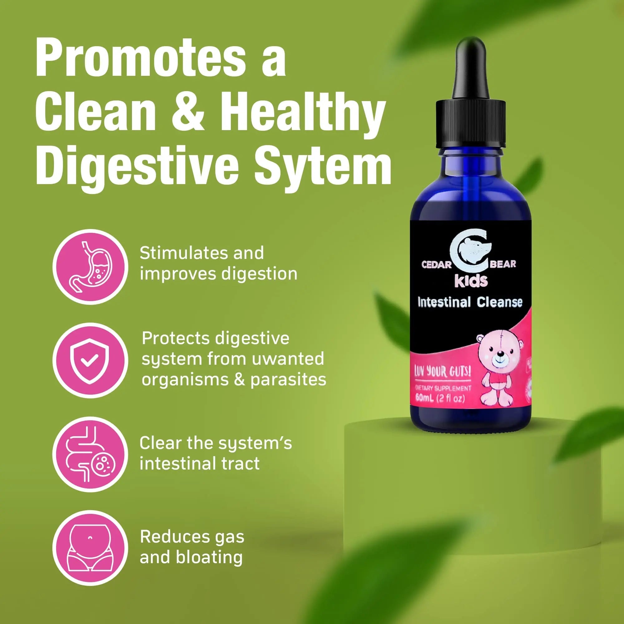 Cedar Bear - Intestinal Cleanse for Kids, Liquid Herbal Supplement for Detox Cleanse Cedar Bear Naturales Au supplements