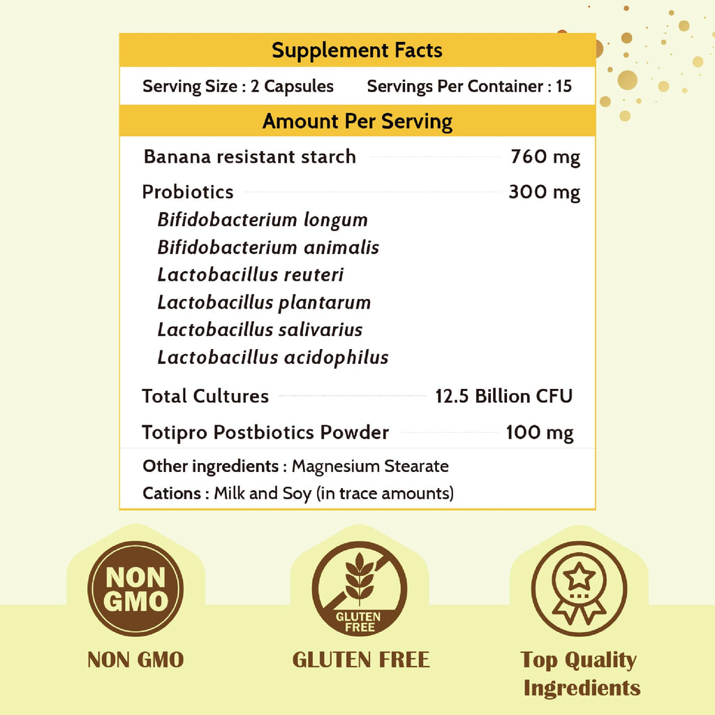 Fecula Biotech Synbiotic for Gut Health | 3-in-1 Daily Prebiotic, Probiotic, Postbiotic for Digestive Health, Bloat & Immune Support