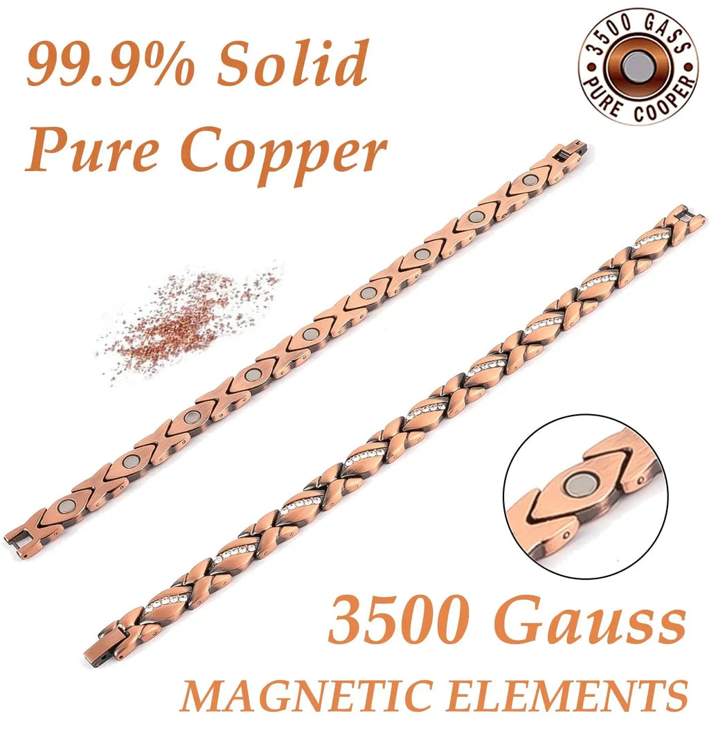 Vicmag Copper Bracelet for Women 99.9% Solid Pure Copper Valentine's Day Gift for Her with Adjustment Tool Vicmag Au supplements