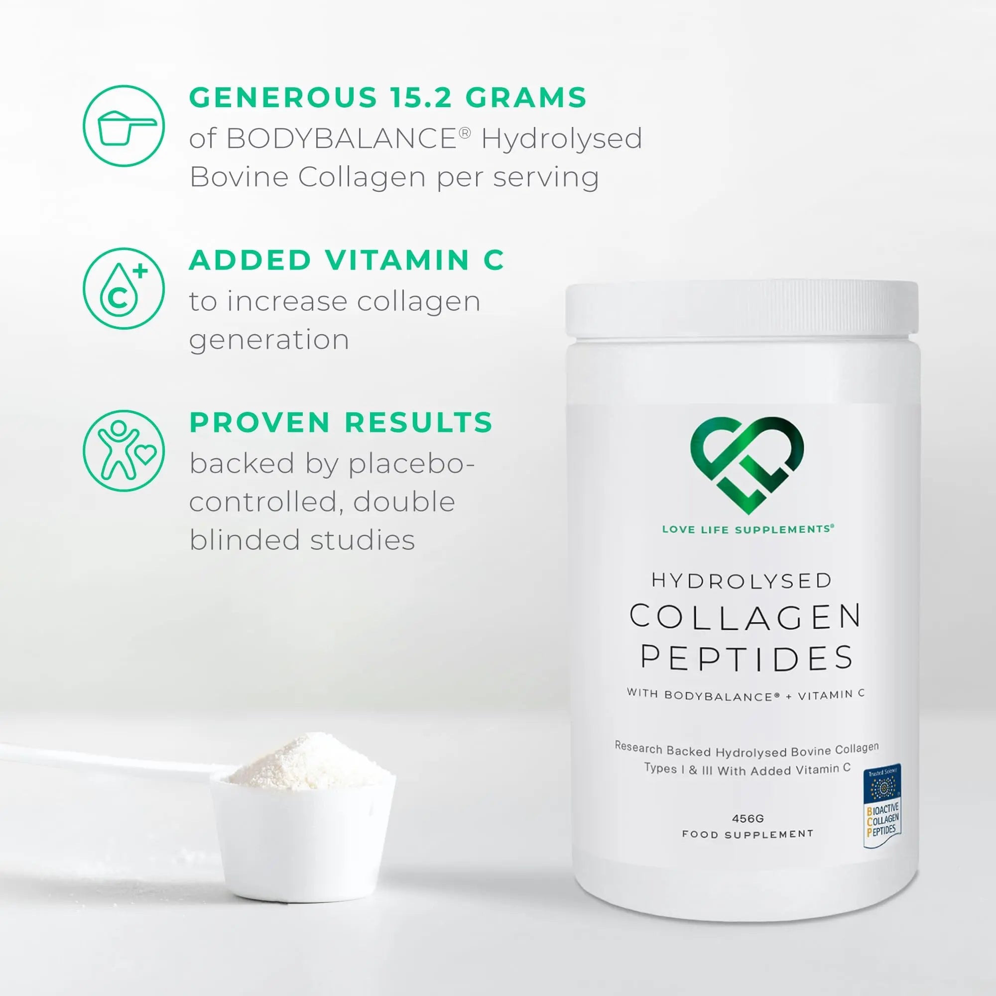 BODYBALANCE® Collagen Powder by LLS - Hydrolysed Bovine Collagen Peptides Types 1 & 3 with Vitamin C - Joint, Ligament LOVE LIFE SUPPLEMENTS Au supplements