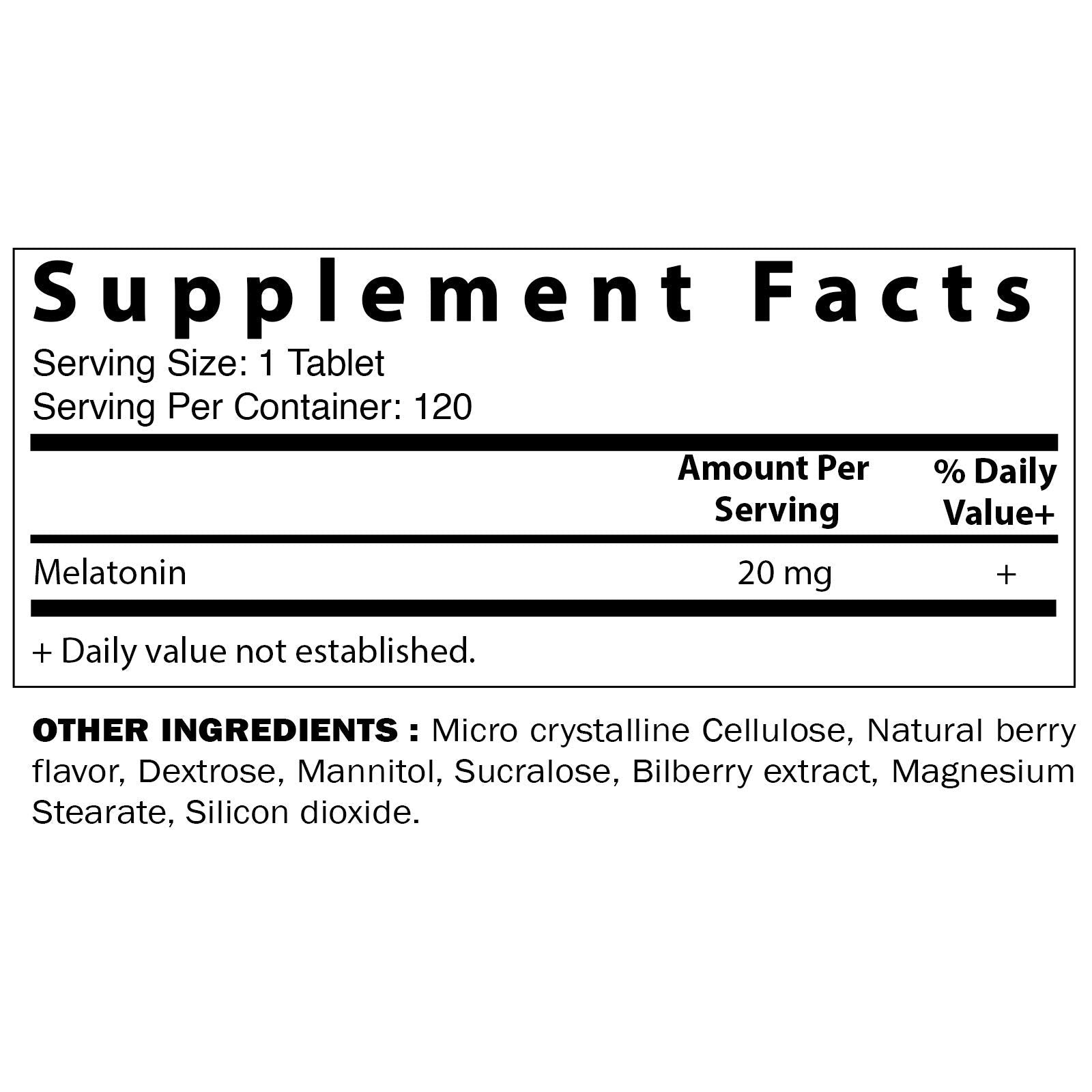 Vitamatic Melatonin 20mg Tablets | Vegetarian, Non-GMO, Gluten Free Vitamatic Au supplements