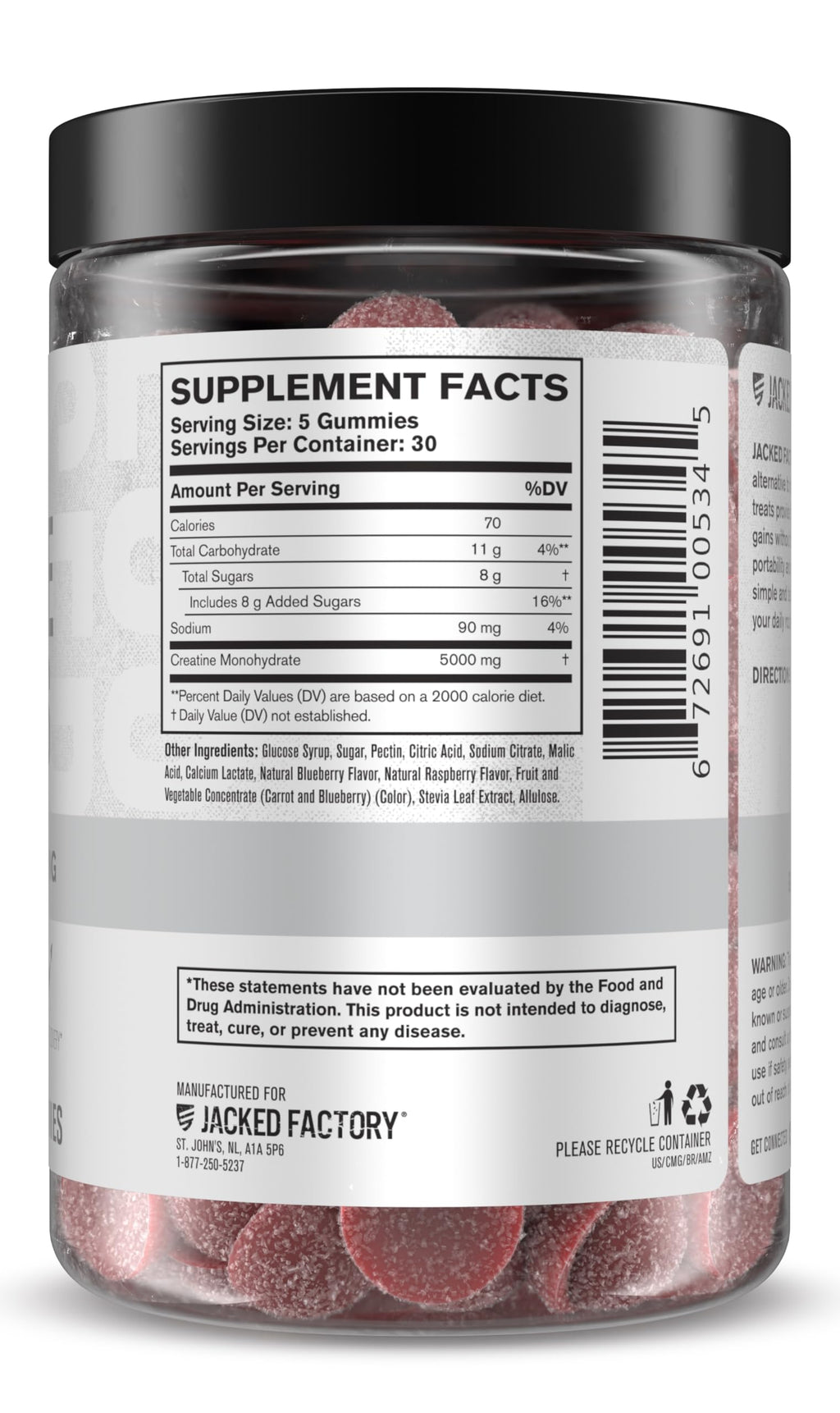 Jacked Factory Creatine Gummies 5g Daily Dose (1g per Gummy) - Creatine Gummy for Men and Women, Vegan-Friendly, Travel-Friendly, Third-Party Tested - 150 Gummies, Blue Raspberry Jacked Factory Au supplements