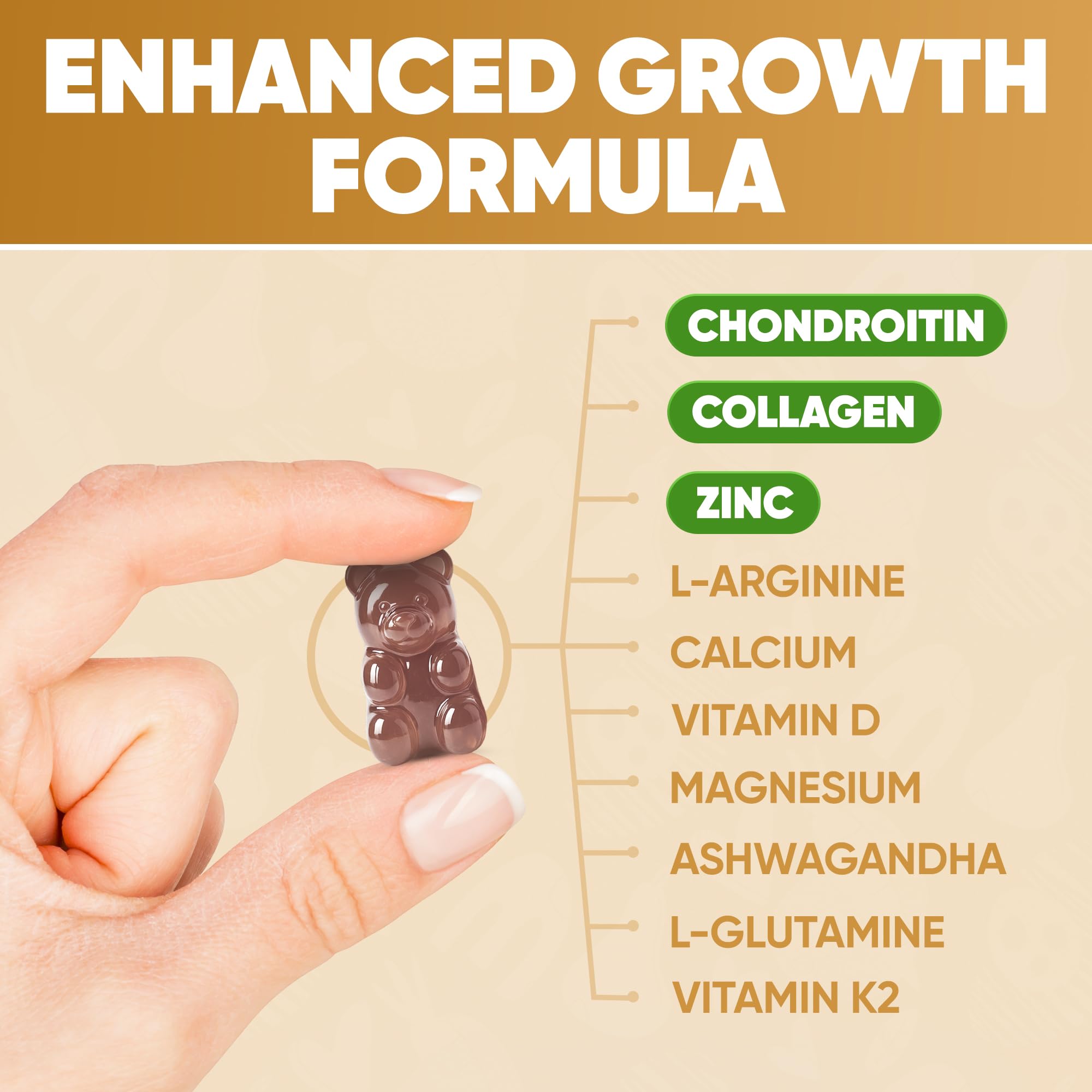 Height Growth Increase Vitamin Gummies, Calcium 100mg, Magnesium Glycinate 30mg, Zinc, Ashwagandha, Vitamin K2 D3 25mg Grow Tall Maximizer Supplement, Multivitamin for Kids, Teens Boy & Girl, Adults HighSpot Au supplements