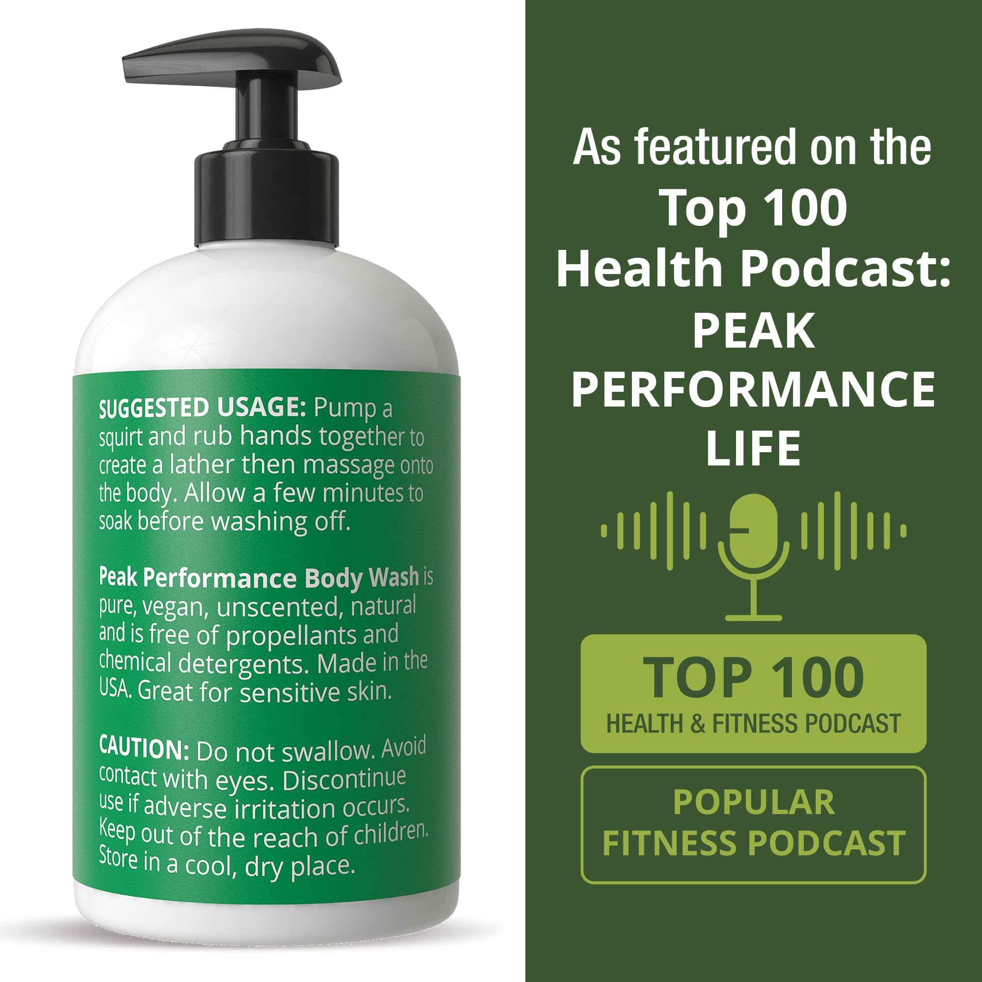 Ultra Pure Unscented Body Wash Made with Organic Ingredients Including Aloe Vera, Olive Oil, Jojoba, Coconut Oil, and Shea Butter. Great for Sensitive Skin. Natural Vegan Body Wash No Toxins Peak Performance Au supplements