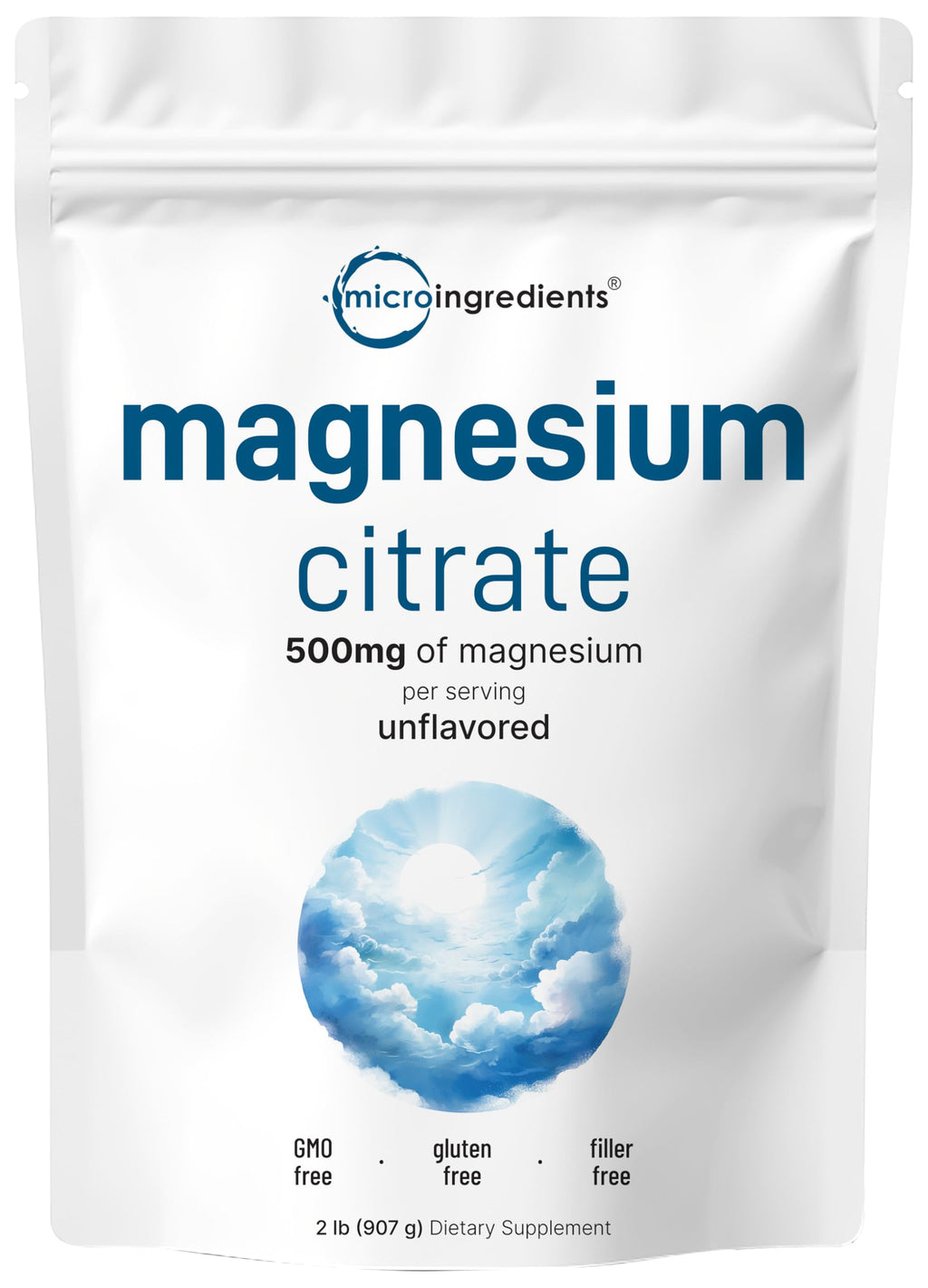 Magnesium Citrate Powder, 2lbs | Unflavored Magnesium Supplement | Relaxation and Nutrient Utilization | Easily Absorbed Formula | Non-GMO, Vegan, Gluten Free