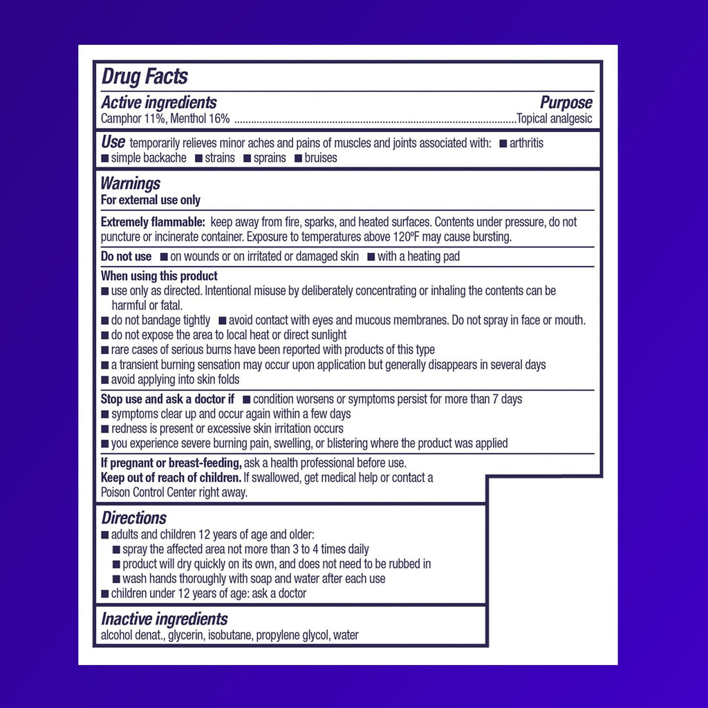 Icy Hot Advanced PRO Pain Relief Dry Spray, Fast-Acting and Quick-Drying Formula, Max Strength Pain Relief with Menthol 16% and Camphor 11% for Backaches, Joints, Muscle Strains and Arthritis, 4 oz Icy Hot Au supplements