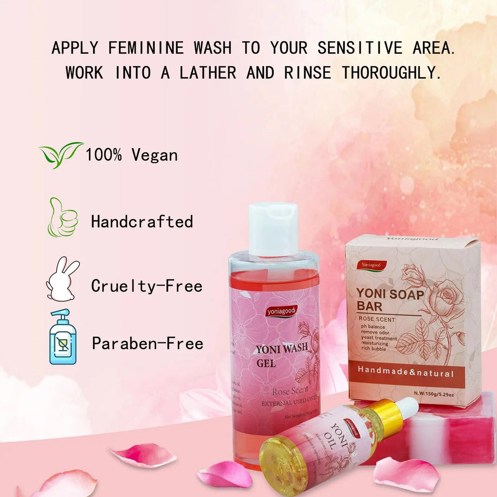 4 pack Yoni Wash Yoni Essential Oil Soap for Women Set, 2 * 30ml Feminine Oil, 6.7 fl.oz Feminine Wash yoniagood Au supplements