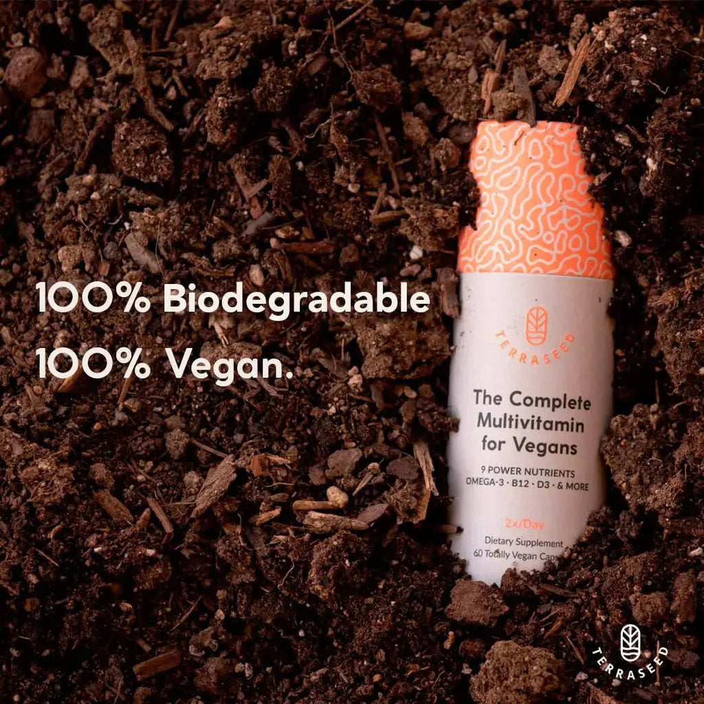 Complete Vegan Multivitamin with Iron, Omega 3, Vitamin D3, Folate, Zinc, Vitamin B12, & More - 100% Sustainable Vegan Vitamins Terraseed Au supplements