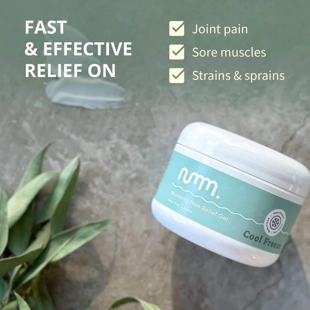 numm Cool Pain Relief Gel – Instant Cold Therapy for Joint & Muscle Pain, Strain & Soreness – Menthol Cream 8oz – Vegan, Alcohol-Free Cooling Relief for Post-Workout Recovery numm. Au supplements