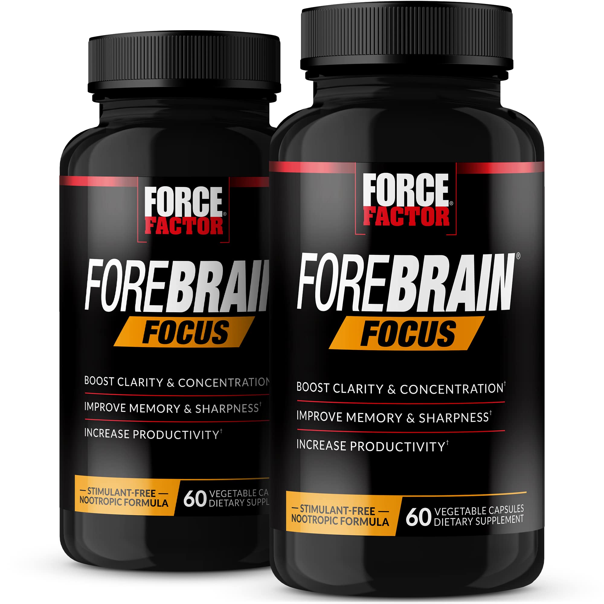 Forebrain Focus Brain Booster, Brain Supplement to Boost Clarity & Concentration, Improve Memory & Sharpness & Productivity, Nootropic Brain Support Supplement, Force Factor, 120 Capsules, Black Force Factor Au supplements