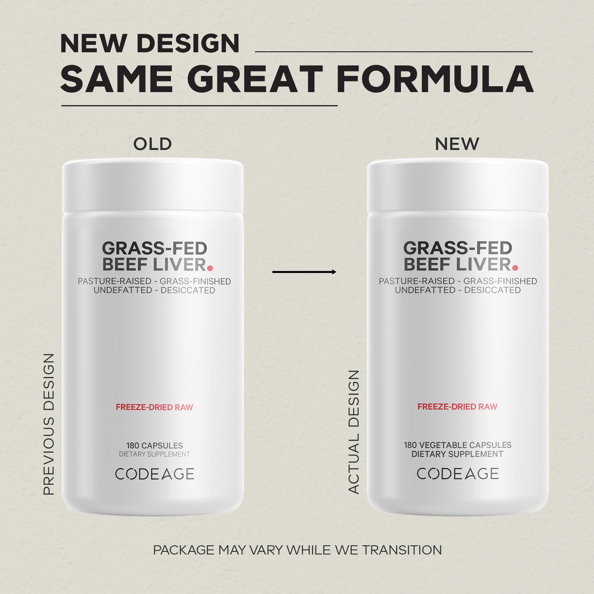 Codeage Grass Fed Beef Liver Supplement Superfood, Freeze Dried, Non-Defatted, Desiccated Glandulars Bovine Pills, Pasture Raised Beef Vitamins, Non-GMO Liver Meat, 180 Capsules Codeage Au supplements