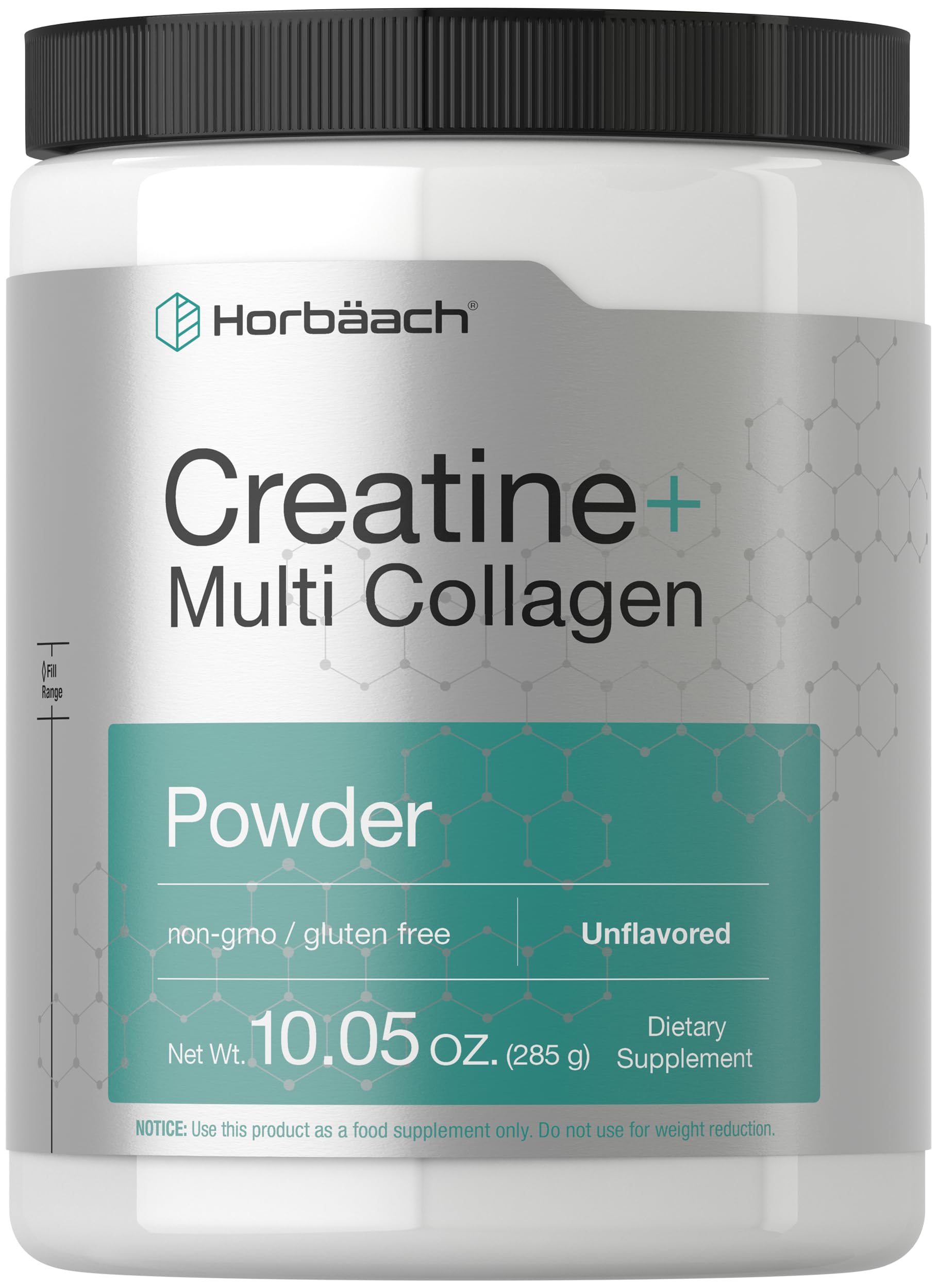 Horbäach Creatine Monohydrate Powder | with Collagen and L-Taurine | 10.05 oz | Unflavored | for Women and Men | Non-GMO, Gluten Free Horbäach Au supplements