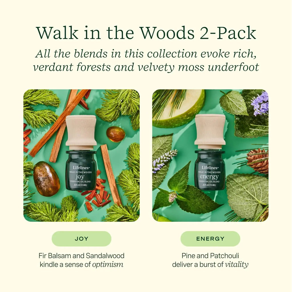 Lifelines Essential Oil Blend 2-Pack, Walk in The Woods: Energy & Joy Oils for Essential Oil Diffuser Lifelines Au supplements