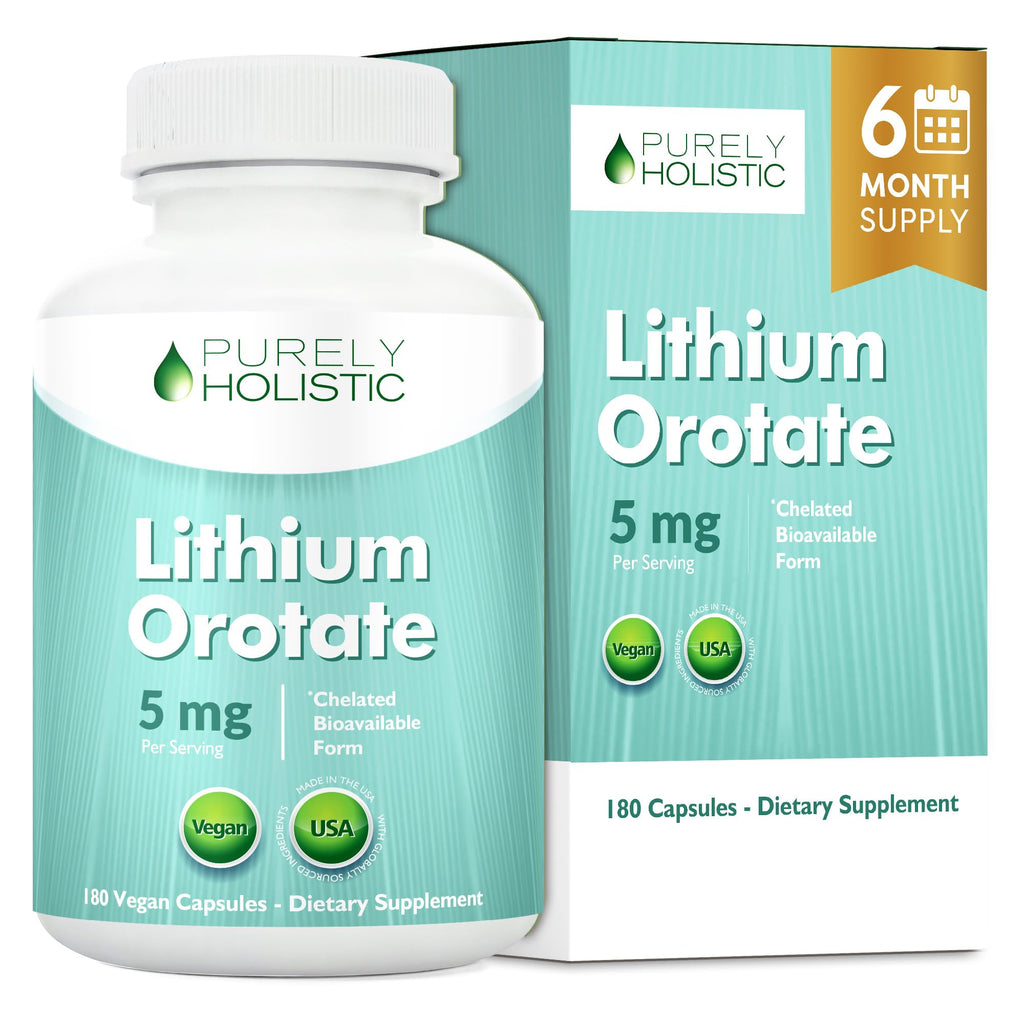 Lithium Orotate 5mg, 180 Vegetarian Lithium Capsules, Supplement Lithium Orotate 5mg, 180 Vegetarian Lithium Capsules, Helps Maintain Healthy Mood
