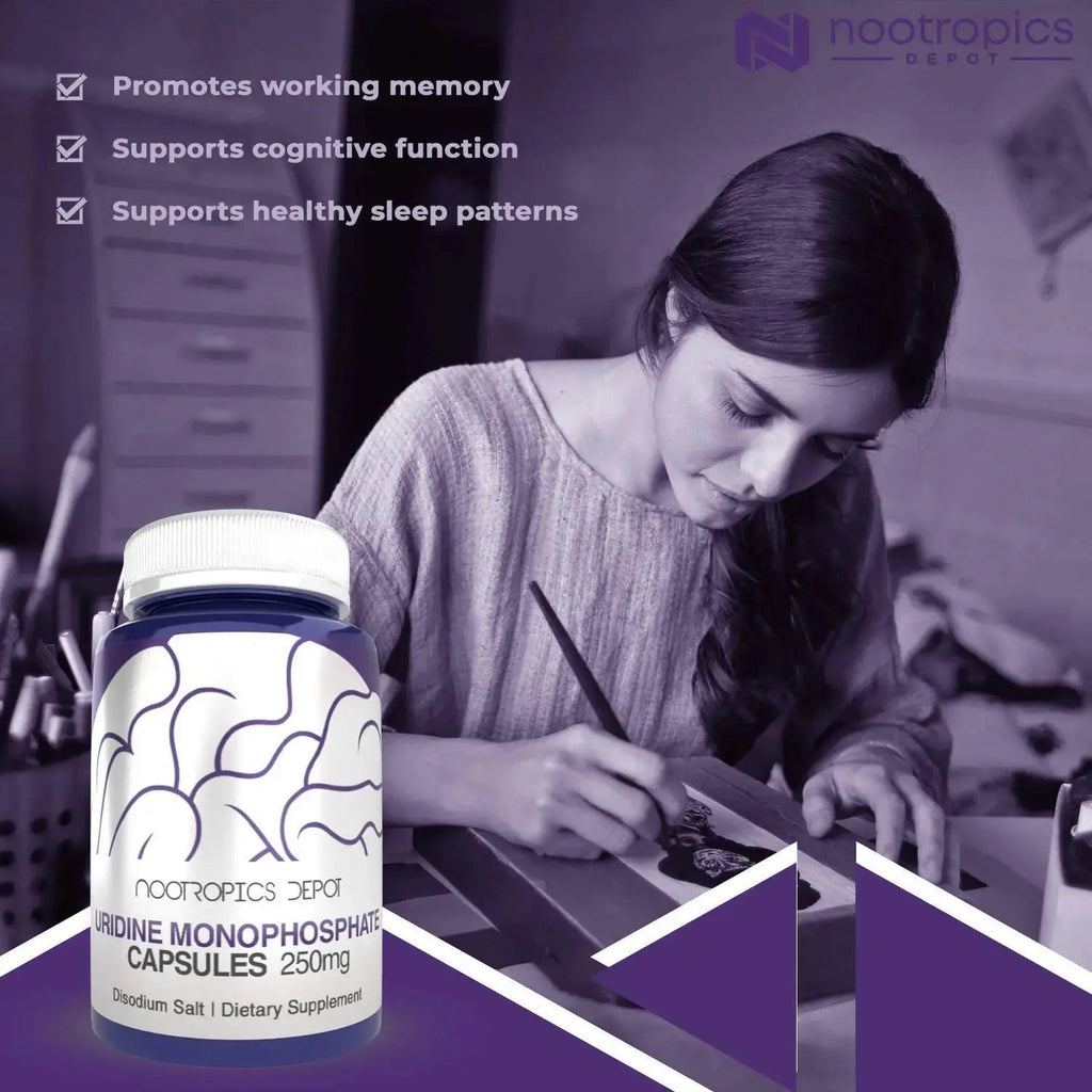 Nootropics Depot Uridine Monophosphate Capsules | Disodium Salt (60 Count) Cognitive Enhancer* | Nootropic | Choline Precursor Nootropics Depot Au supplements