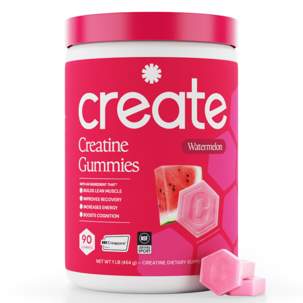 Create Creatine Monohydrate Gummies for Men & Women, Boost Focus, Strength, and Endurance, Anti-Melting Formula, Vegan, Gluten-Free, Non-GMO