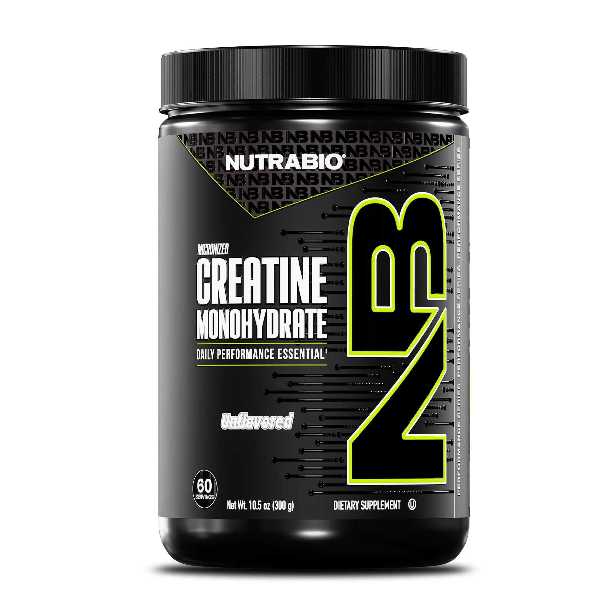NutraBio Pure Micronized Creatine Monohydrate Powder Supplement, Unflavored, (300 g) - Supports Bulk Muscle Energy, Recovery, and Strength - HPLC Tested Creatine