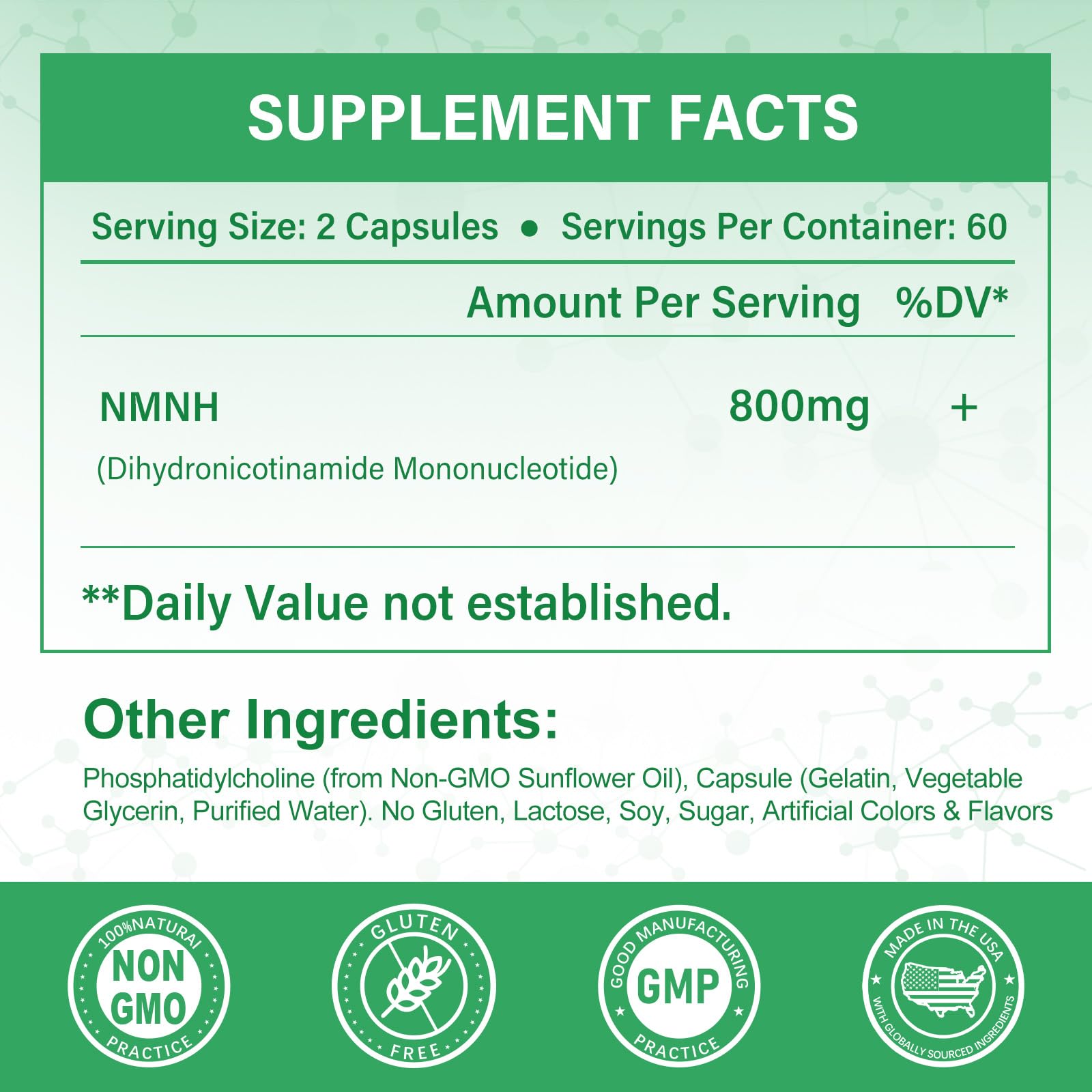 SUPRANOURISH Pure NMNH Supplement 120 Capsules - 800mg High-Purity NMNH Supplements, NAD Supplement for Boost NAD+ for Anti-Aging & Cellular Energy SUPRANOURISH Au supplements