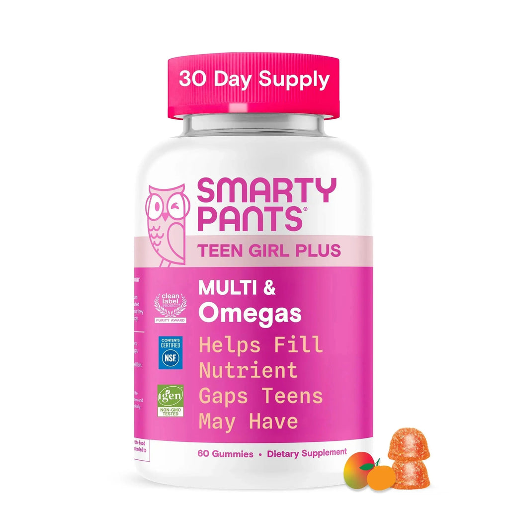 SmartyPants Teen Girl Multivitamin Gummies - Improved Formula: Omega 3 (DHA/EPA), Vitamin C, D3, B12, Vitamin A, K & Zinc SmartyPants Au supplements