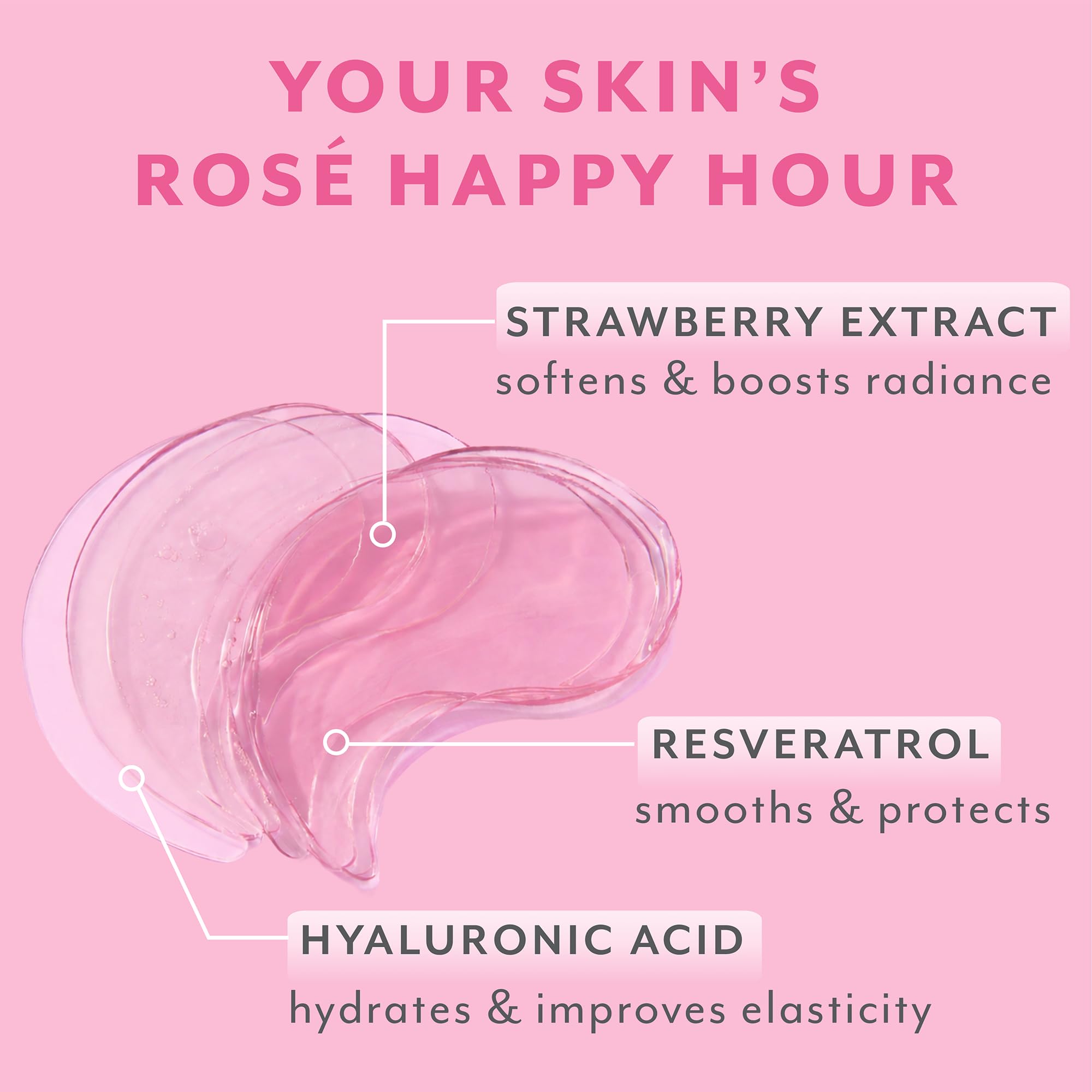 Patchology Serve Chilled Rosé Hydrating Under Eye Patches – Hyaluronic Acid & Antioxidant-Infused Eye Masks to Reduce Dark Circles